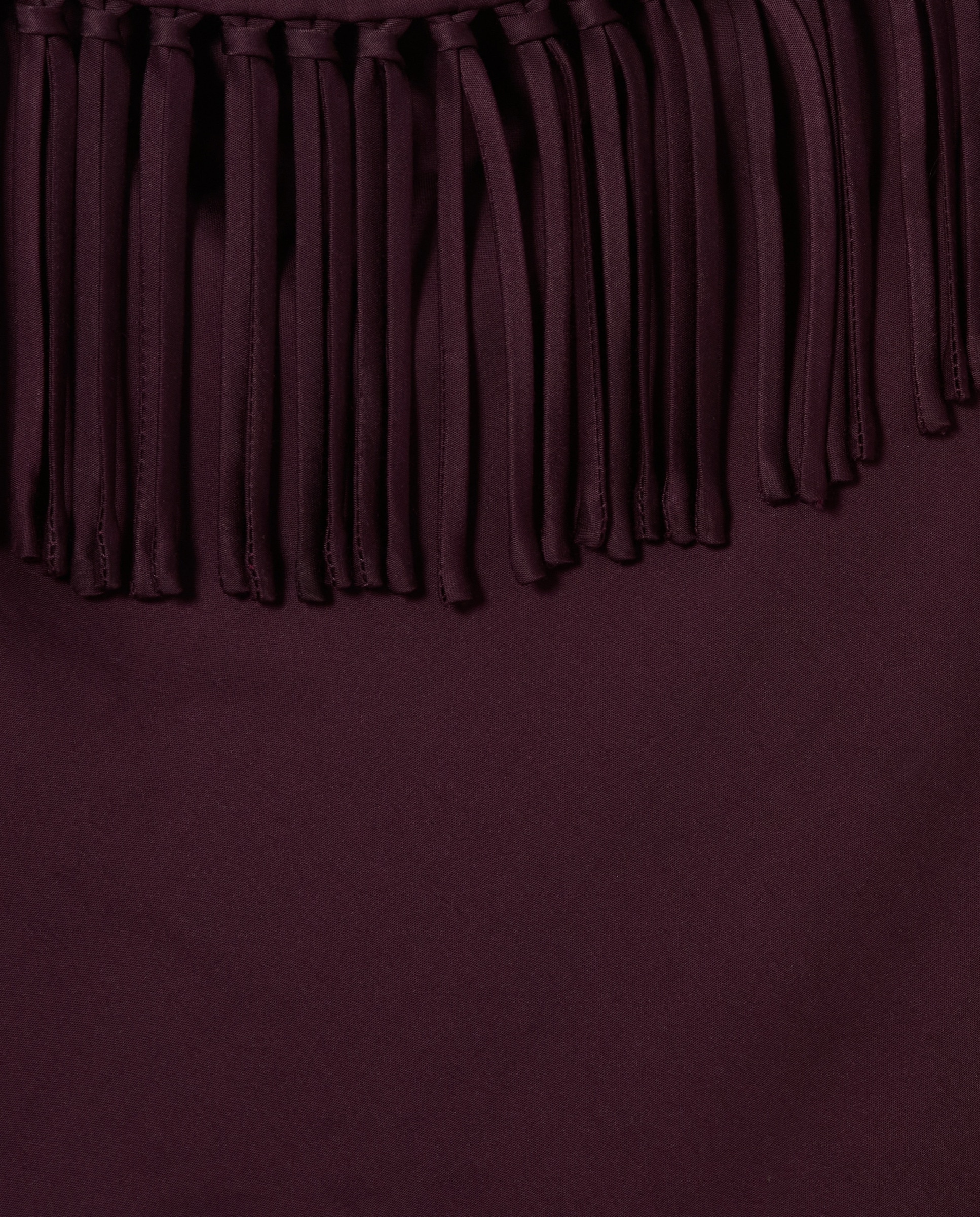 Vestido midi fluido satinado con escote cuadrado y flecos - Claudie Pierlot - Morado Morado-7