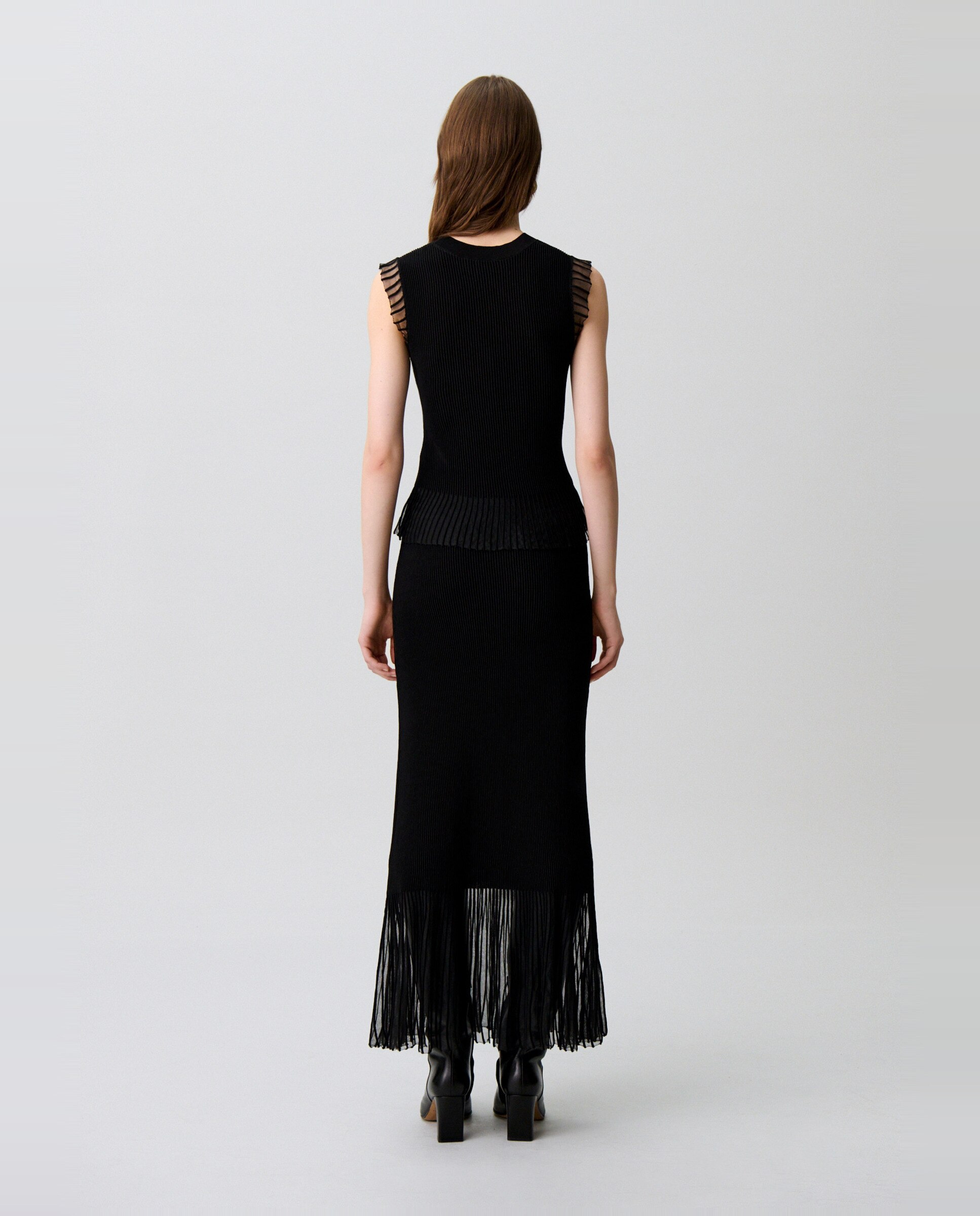Top de punto de mujer cuello alto sin mangas - Claudie Pierlot - Negro Negro-2