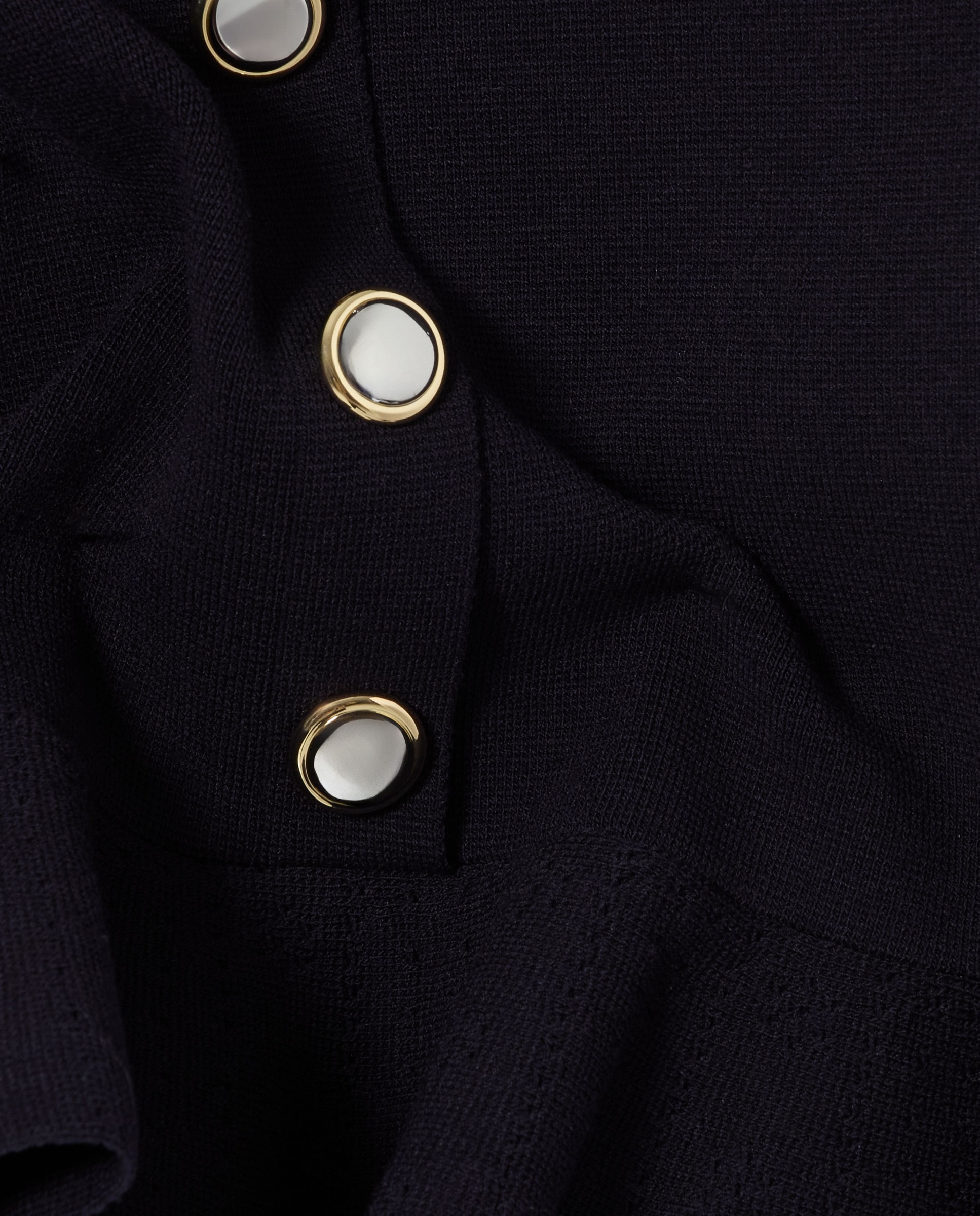 Top de punto de mujer con volante y escote cuadrado - Claudie Pierlot - Azul marino Azul marino-6