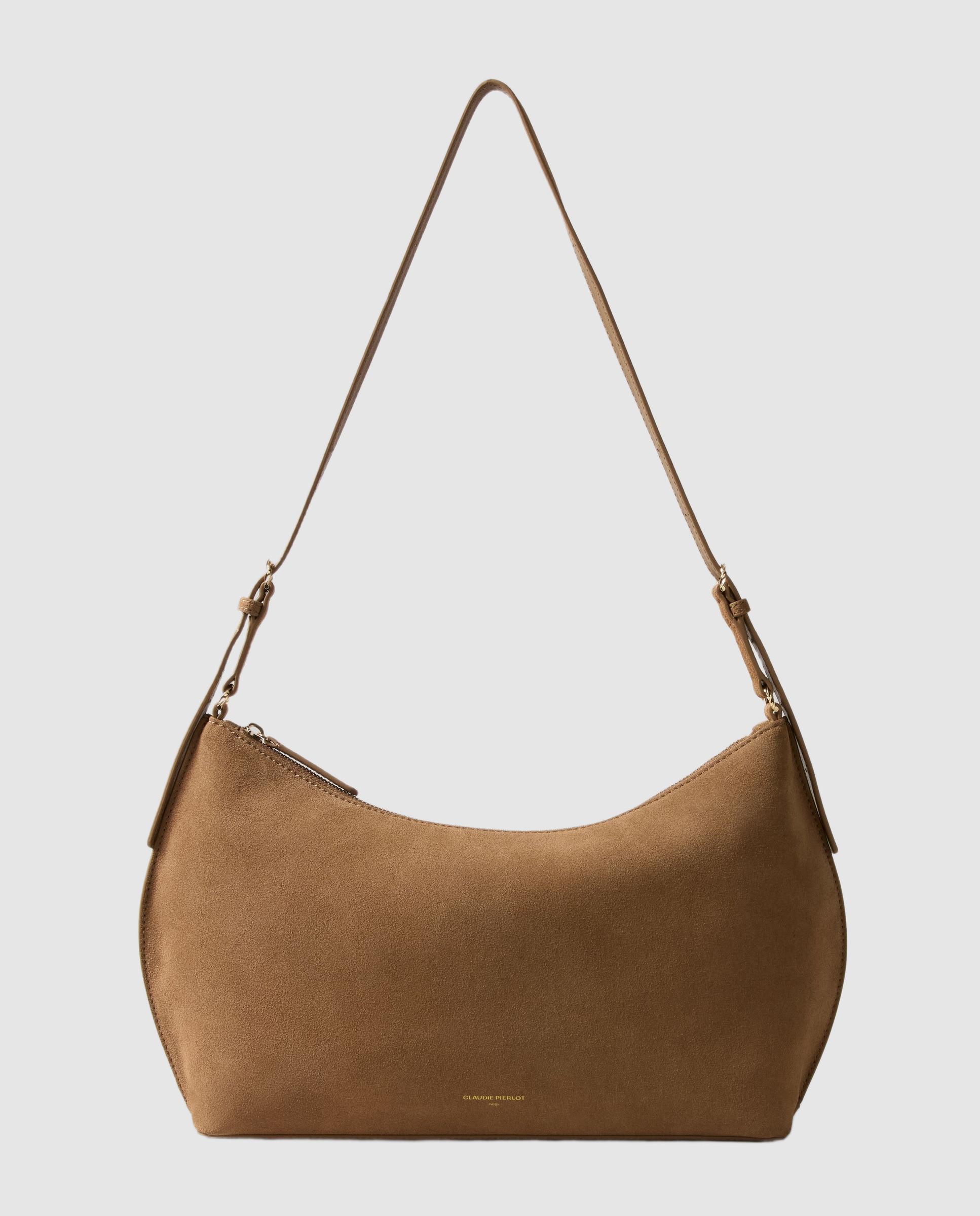 Bolso de hombro de ante suave con cierre de cremallera - Claudie Pierlot - Amarillo Amarillo-1