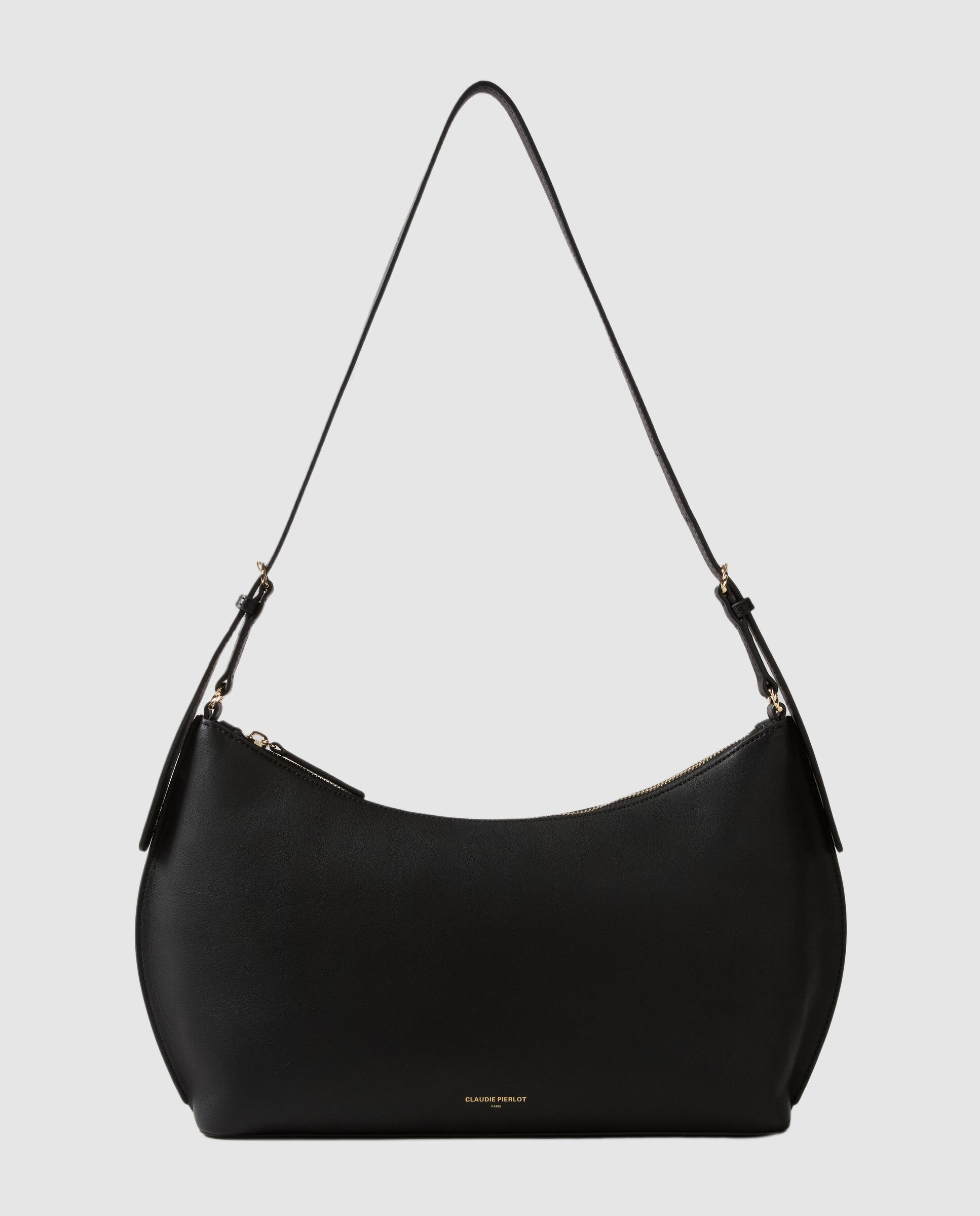 Bolso de hombro de piel lisa flexible con cremallera - Claudie Pierlot - Negro Negro-1