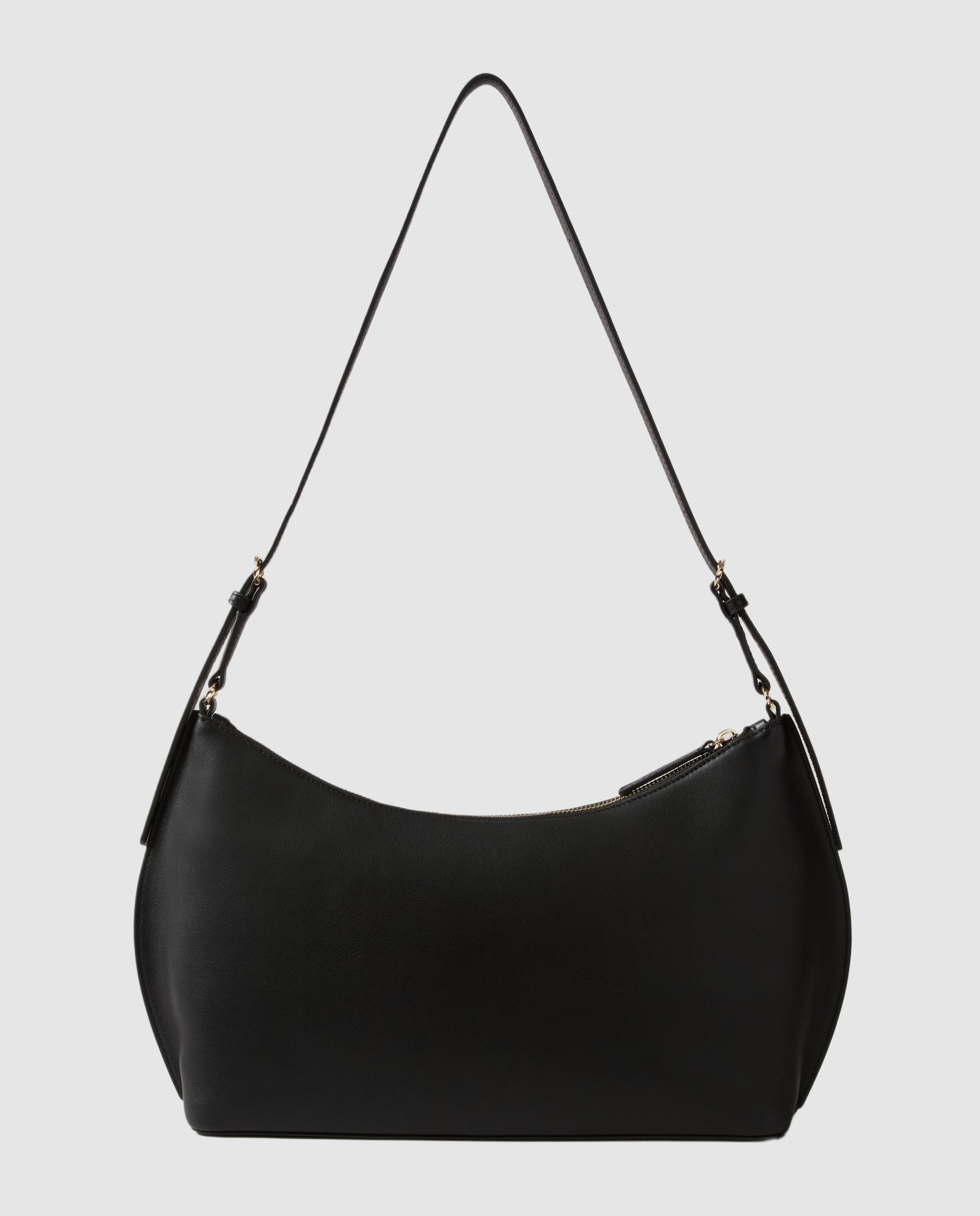Bolso de hombro de piel lisa flexible con cremallera - Claudie Pierlot - Negro Negro-3