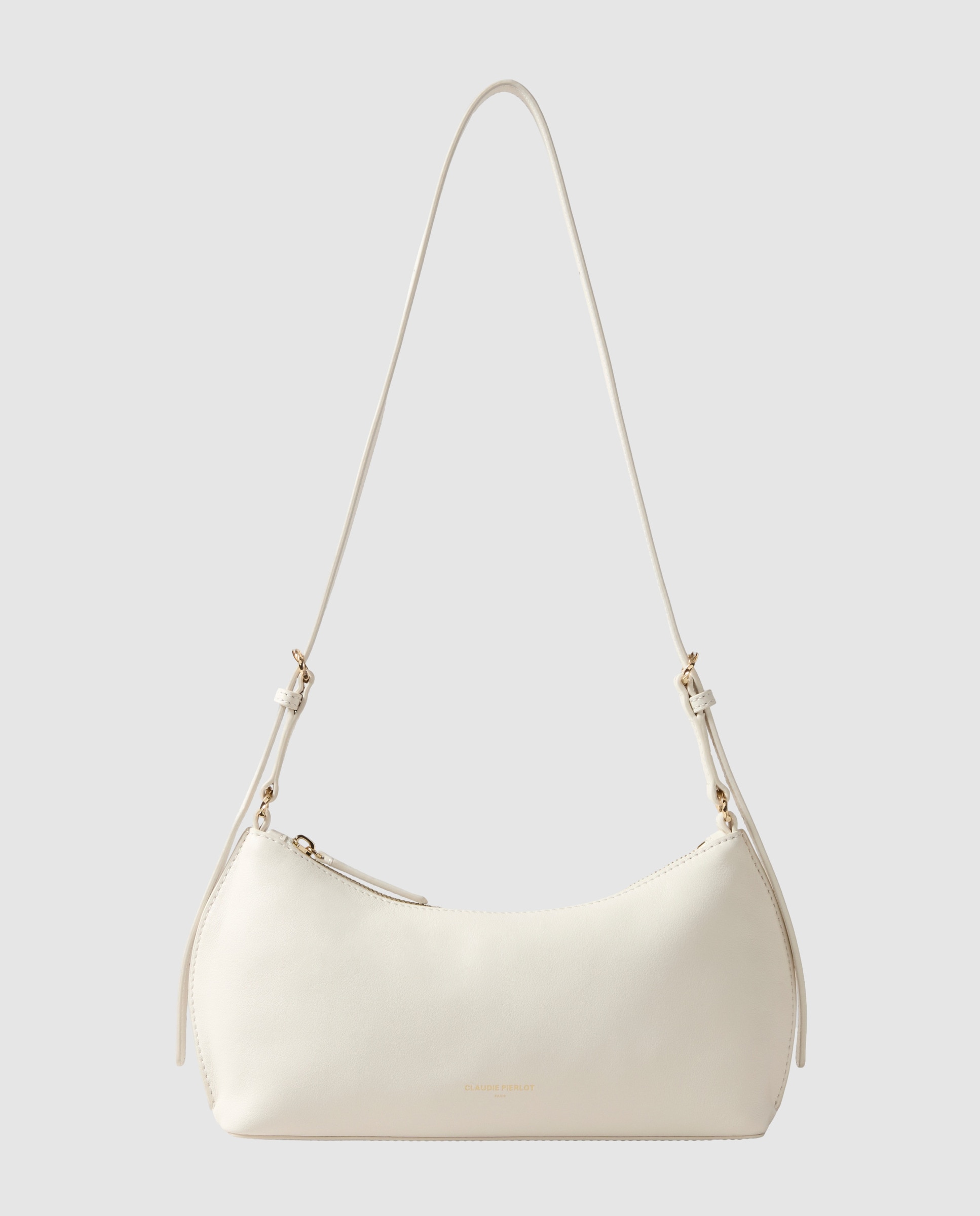 Bandolera de mujer de piel lisa flexible con cremallera - Claudie Pierlot - Blanco Blanco-1