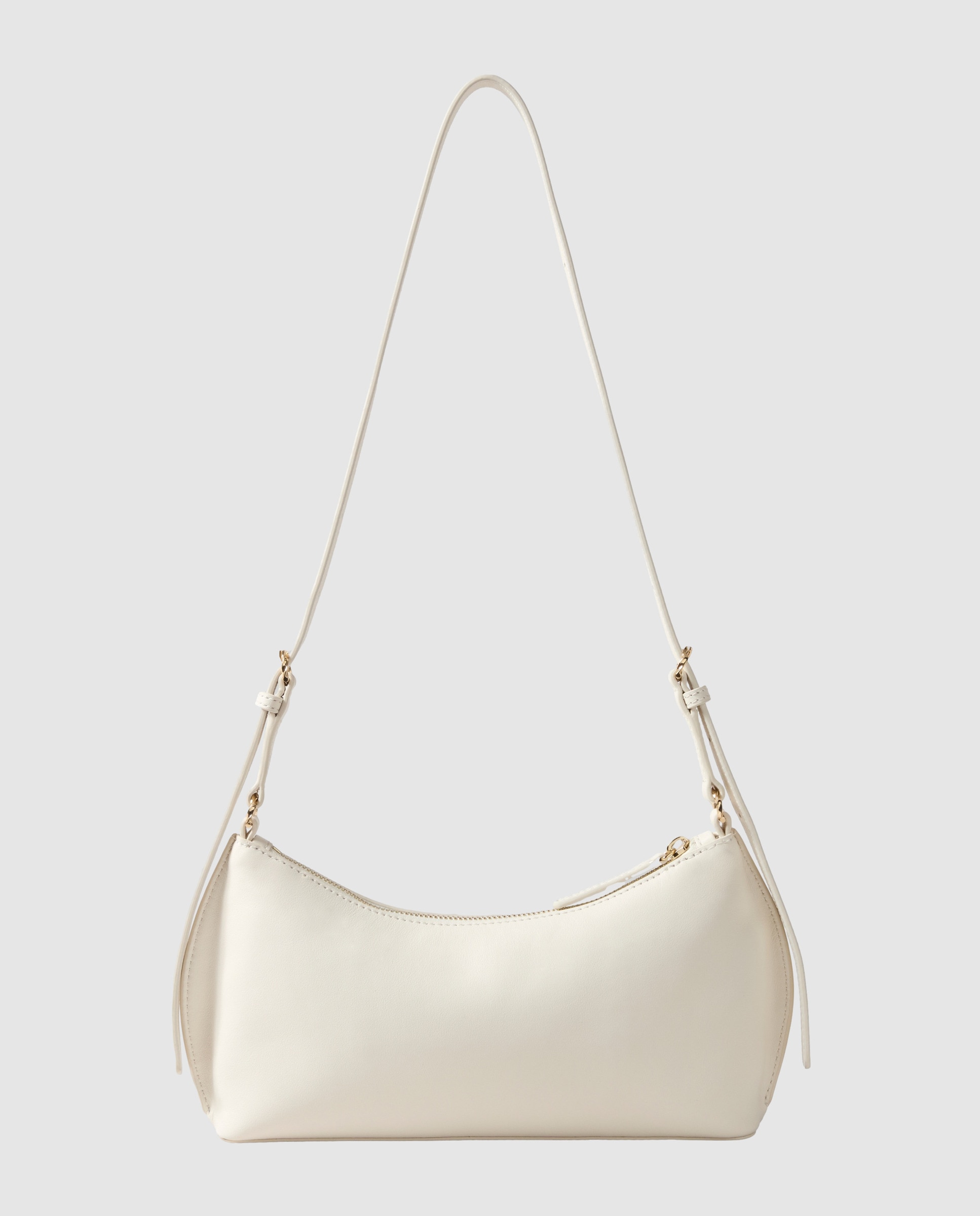 Bandolera de mujer de piel lisa flexible con cremallera - Claudie Pierlot - Blanco Blanco-3