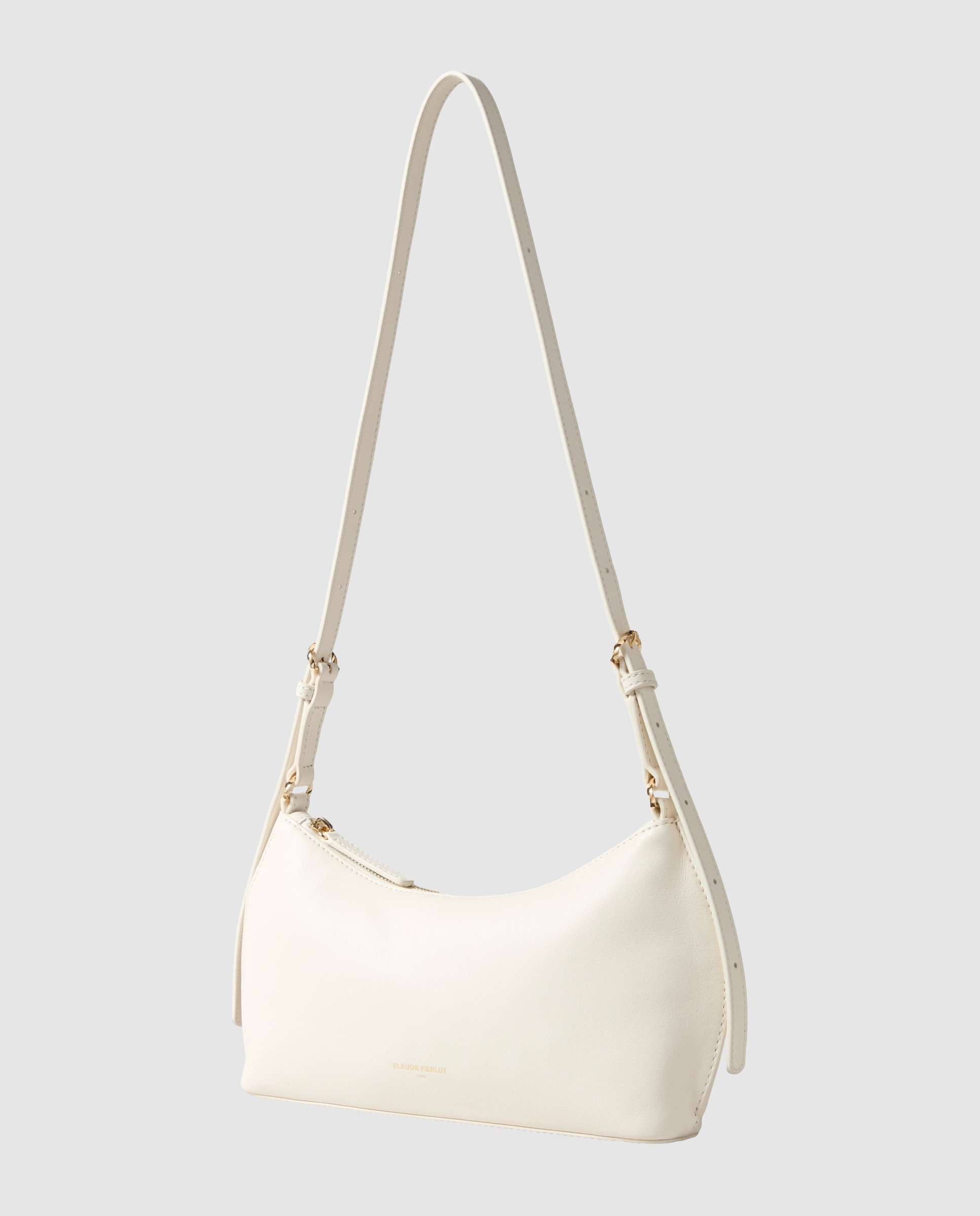 Bandolera de mujer de piel lisa flexible con cremallera - Claudie Pierlot - Blanco Blanco-2