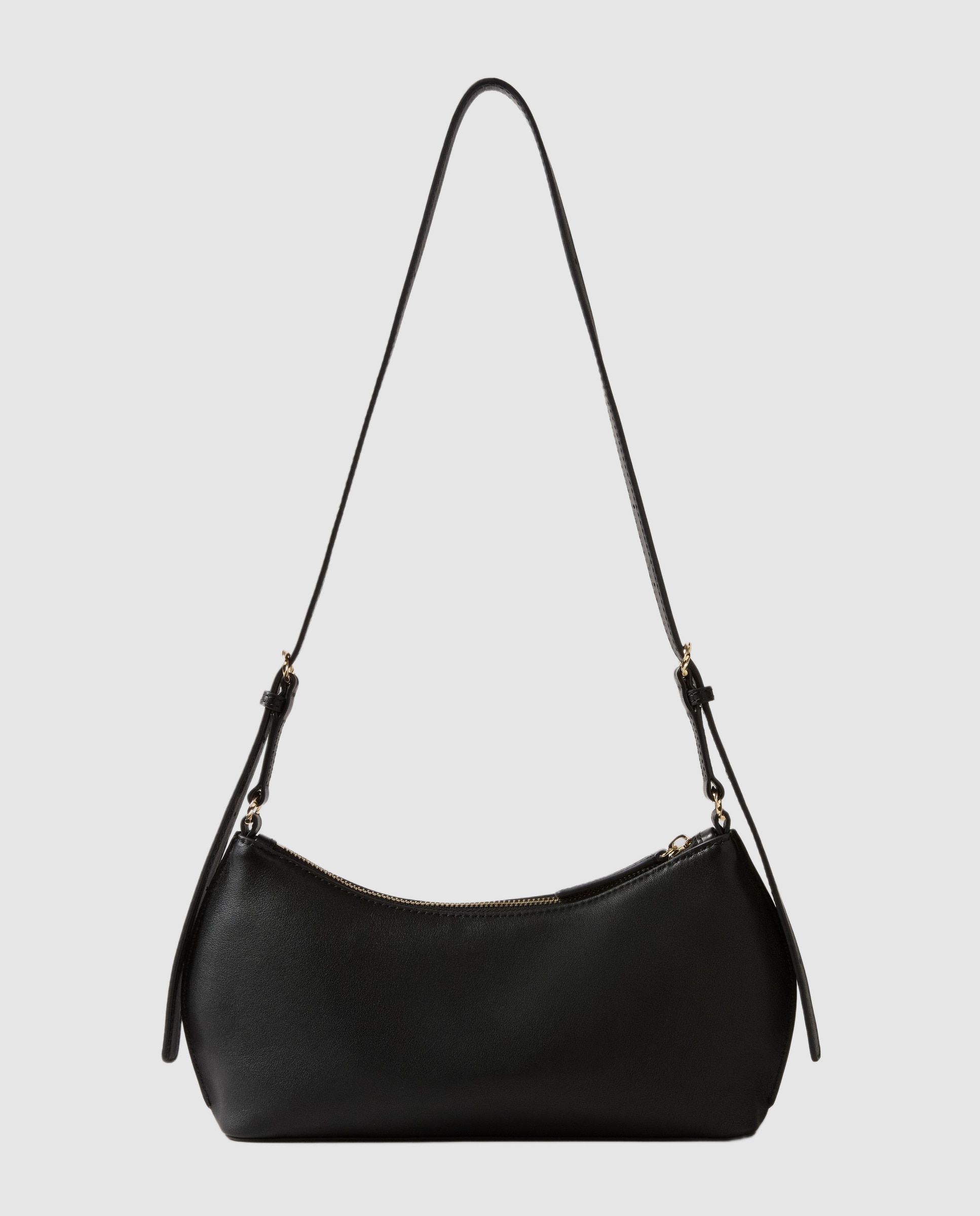 Bandolera de mujer de piel lisa flexible con cremallera - Claudie Pierlot - Negro Negro-3