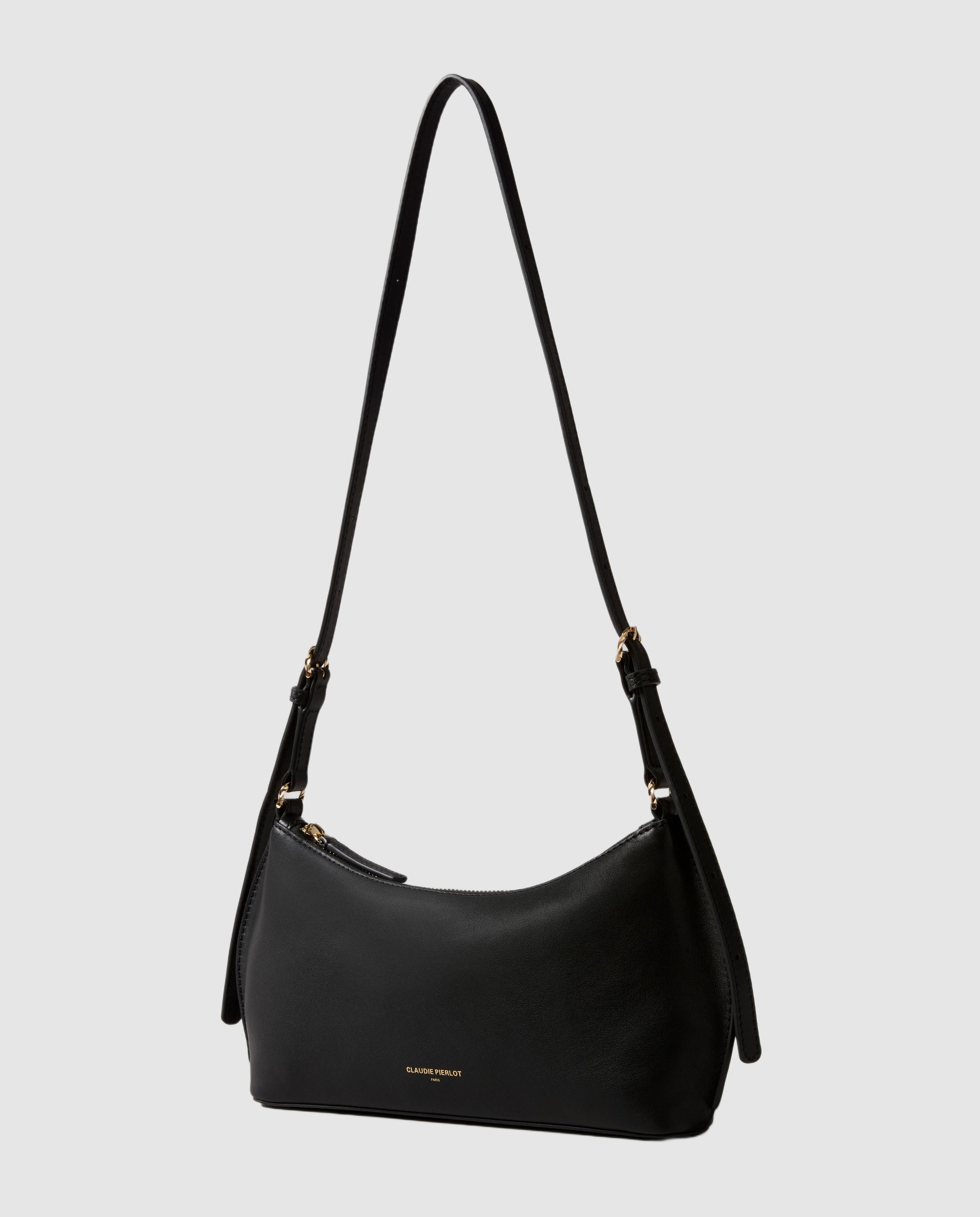 Bandolera de mujer de piel lisa flexible con cremallera - Claudie Pierlot - Negro Negro-2