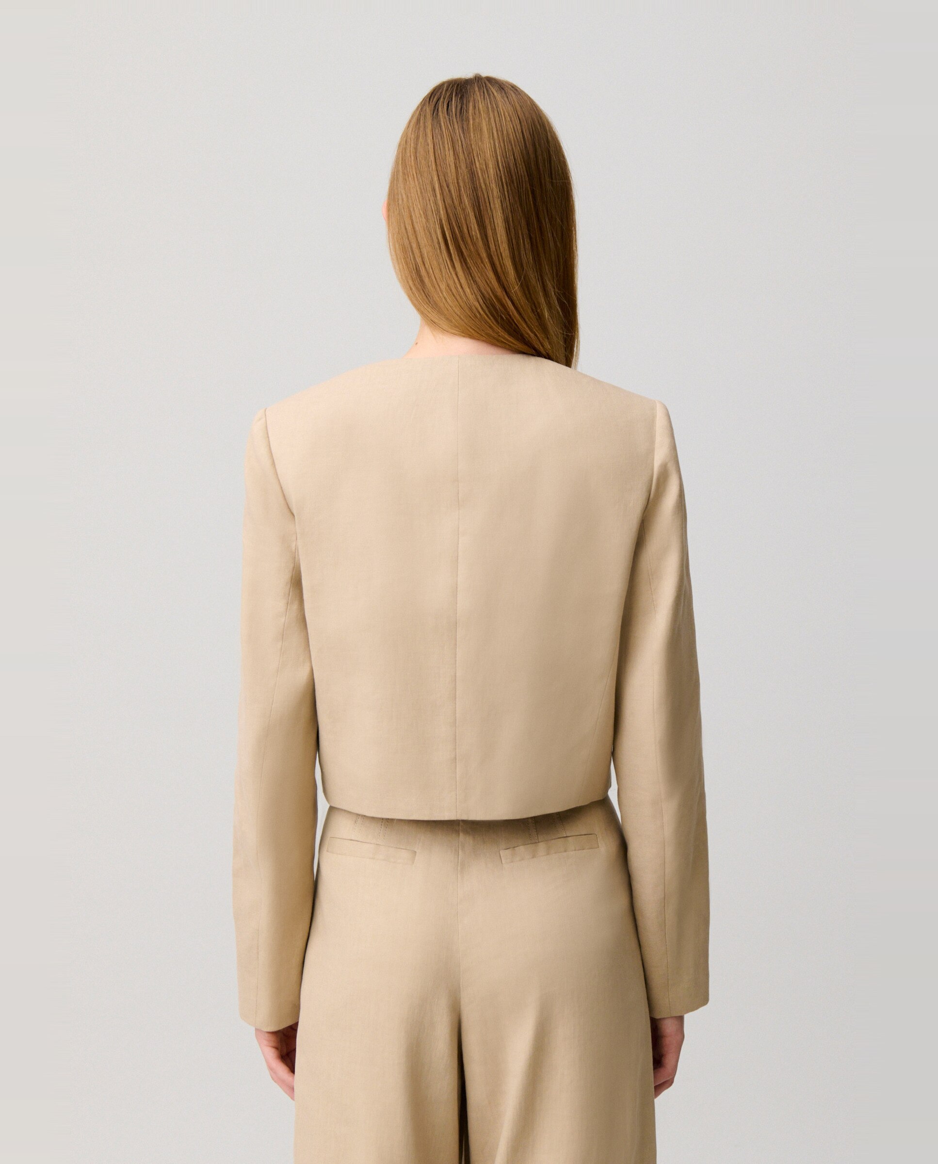 Chaqueta de mujer corta sastre - Claudie Pierlot - Natural Natural-2