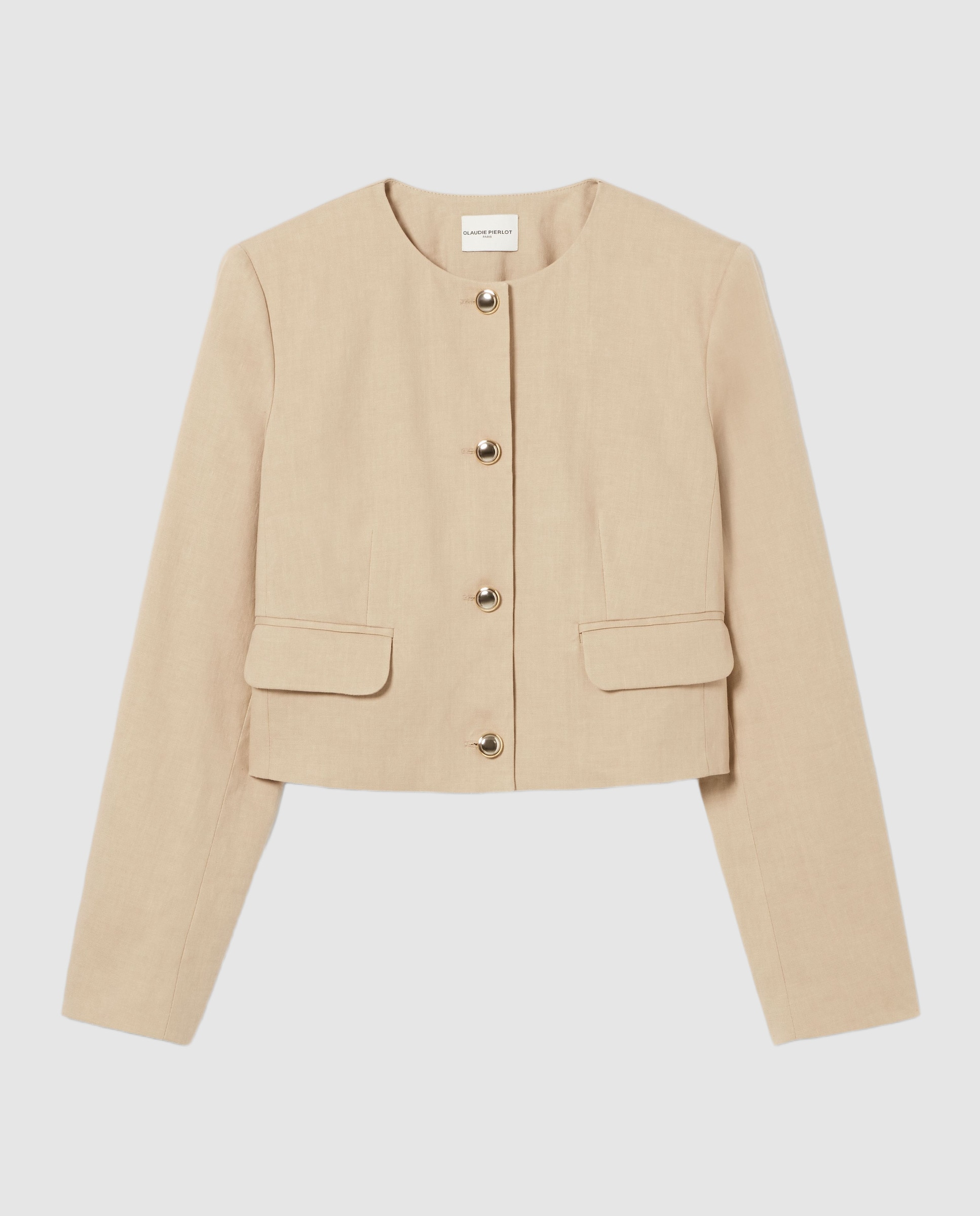 Chaqueta de mujer corta sastre - Claudie Pierlot - Natural Natural-6