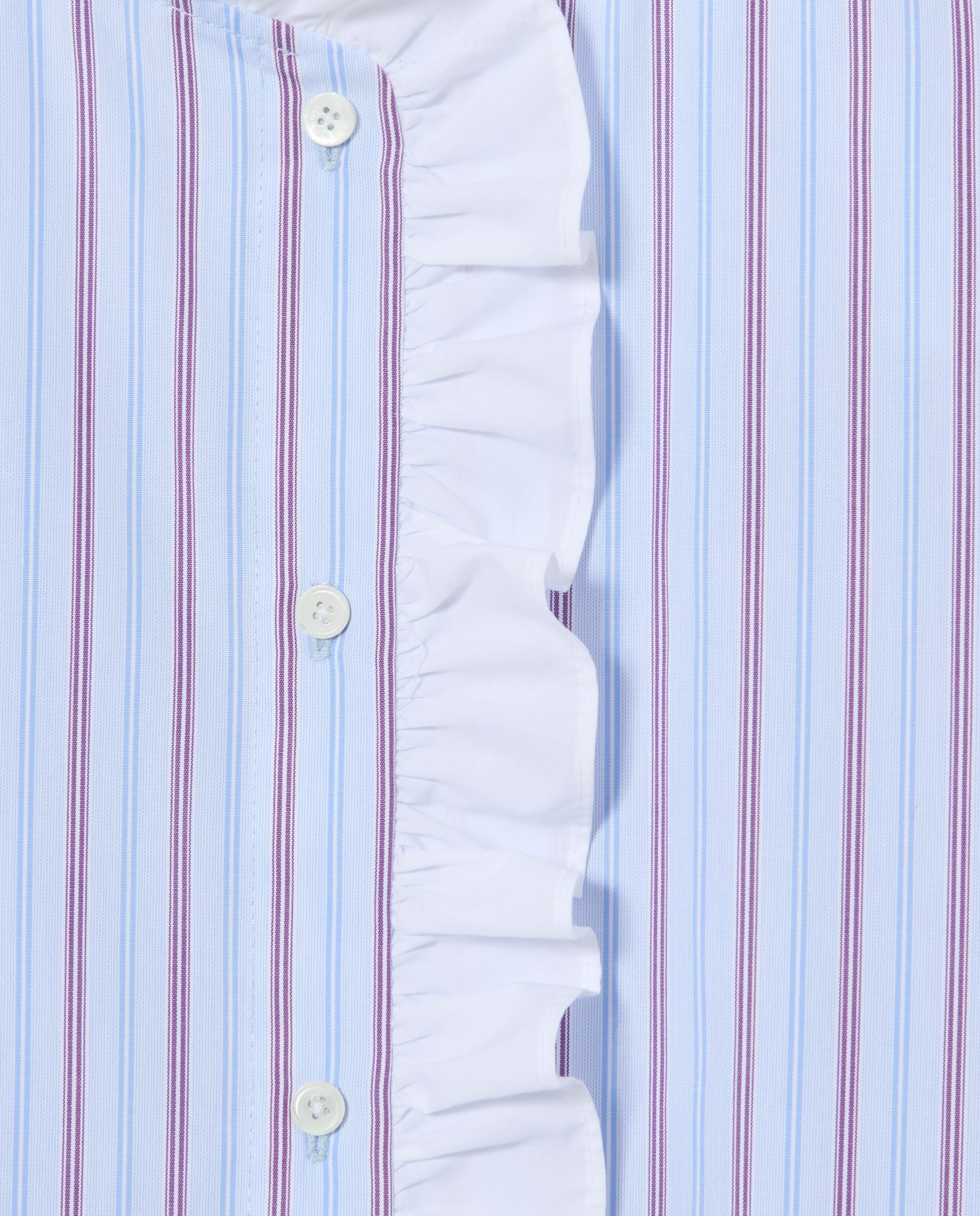 Camisa de mujer popelín a rayas manga corta con volante - Claudie Pierlot - Multicolor Multicolor-5