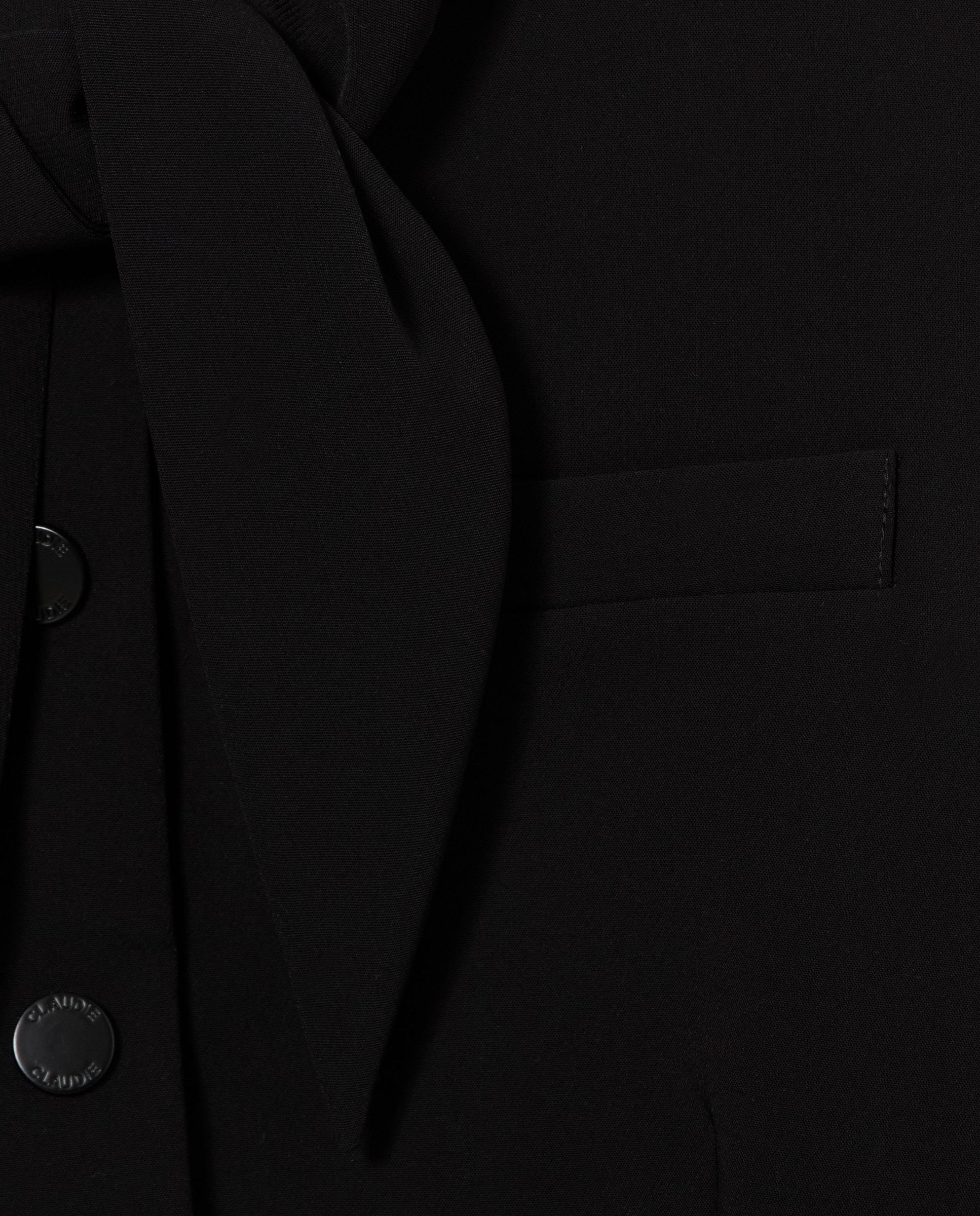 Chaqueta de mujer cuello pañuelo desmontable estilo caja - Claudie Pierlot - Negro Negro-8