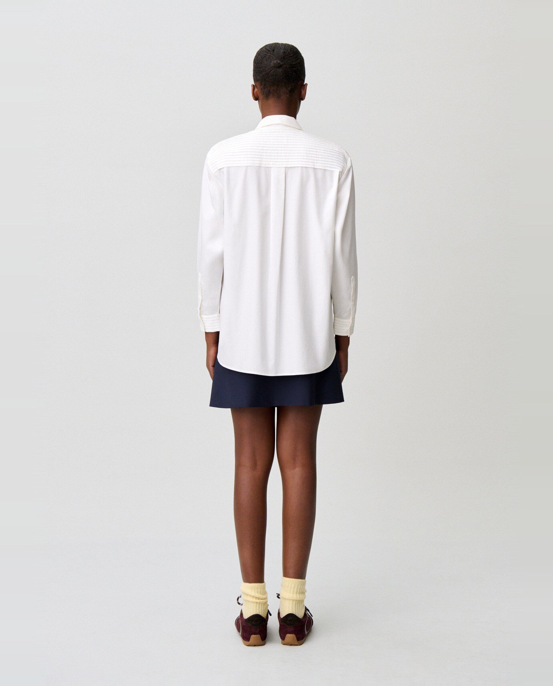 Camisa de mujer de popelín de algodón con bordado claudie - Claudie Pierlot - Blanco Blanco-2