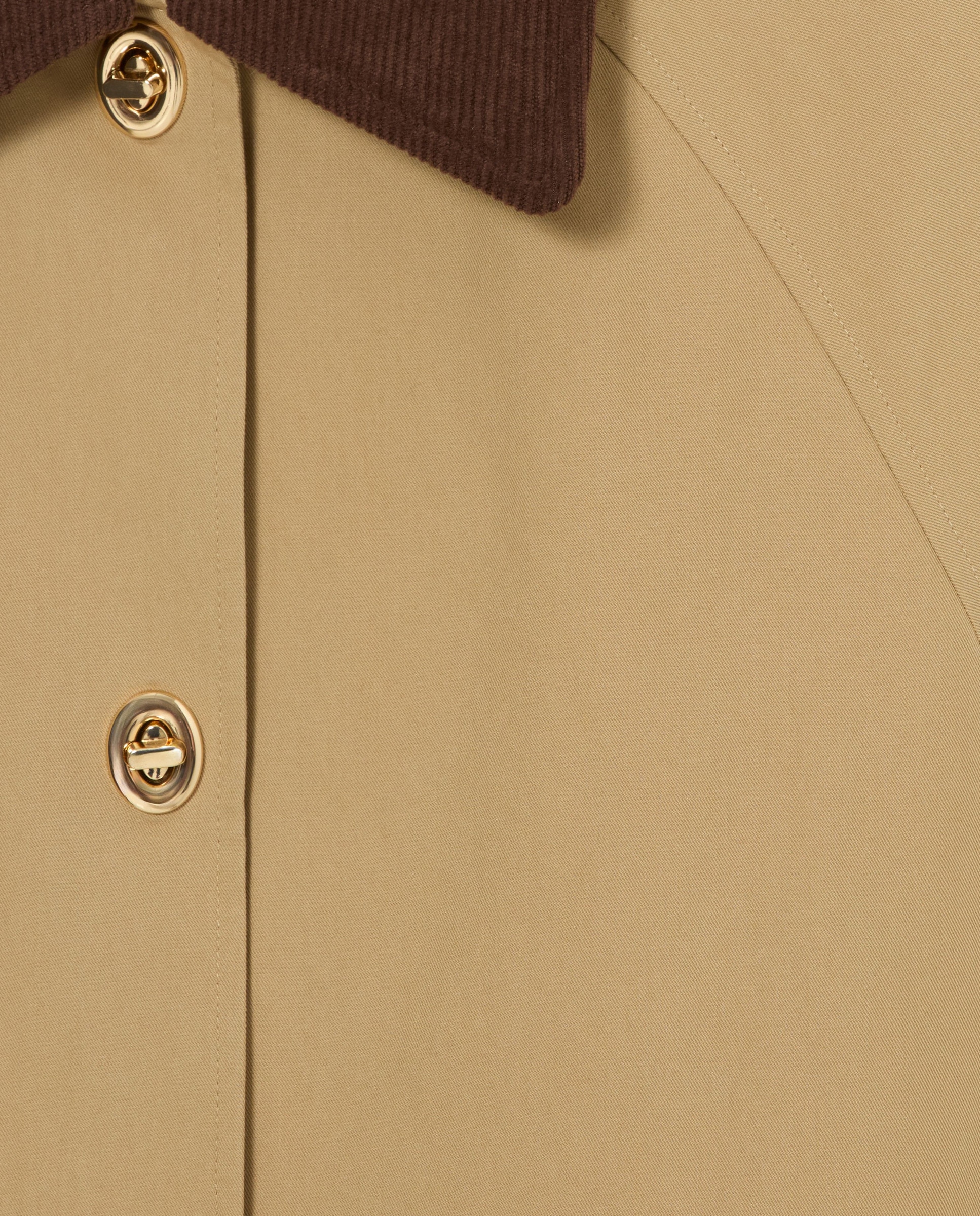Gabardina de mujer midi con cuello de terciopelo desmontable - Claudie Pierlot - Beige Beige-8
