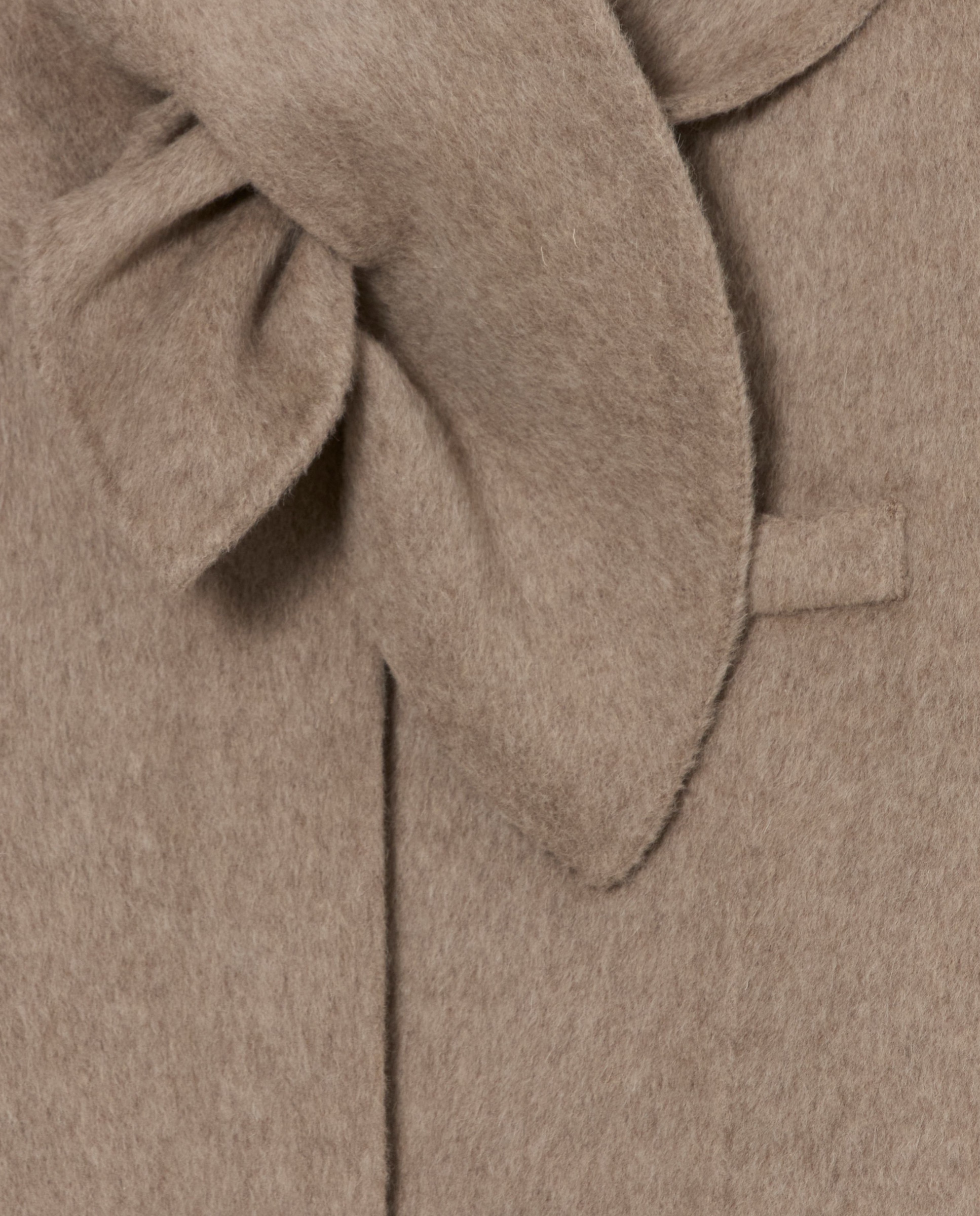Abrigo de paño de mujer largo con cuello fular desmontable - Claudie Pierlot - Beige Beige-8