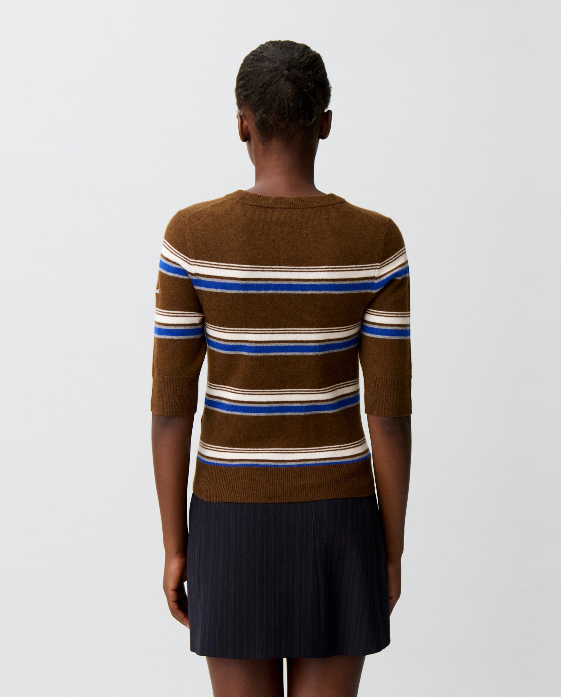 Jersey de punto de mujer con cachemira a rayas y cuello redondo - Claudie Pierlot - Multicolor Multicolor-2