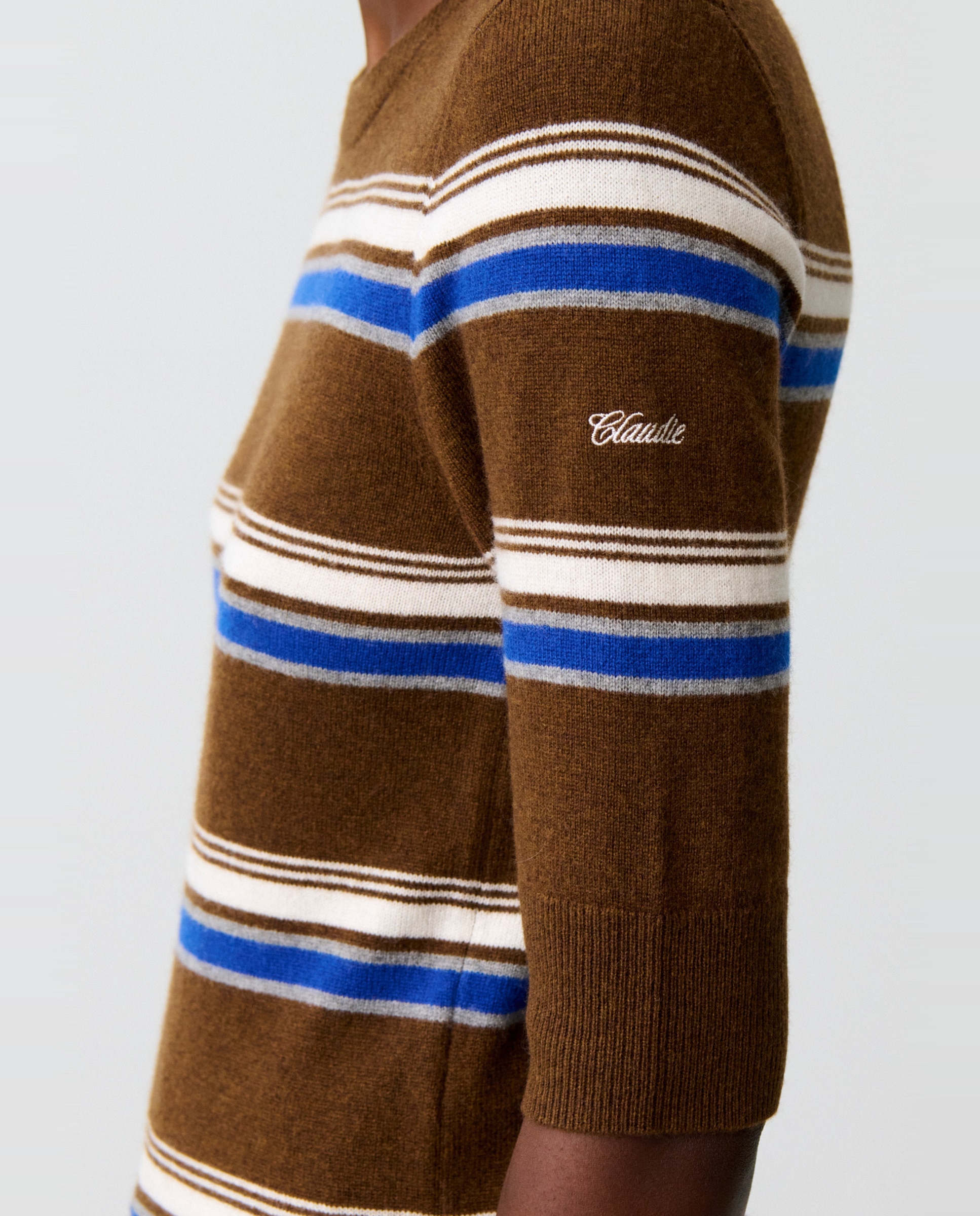Jersey de punto de mujer con cachemira a rayas y cuello redondo - Claudie Pierlot - Multicolor Multicolor-5