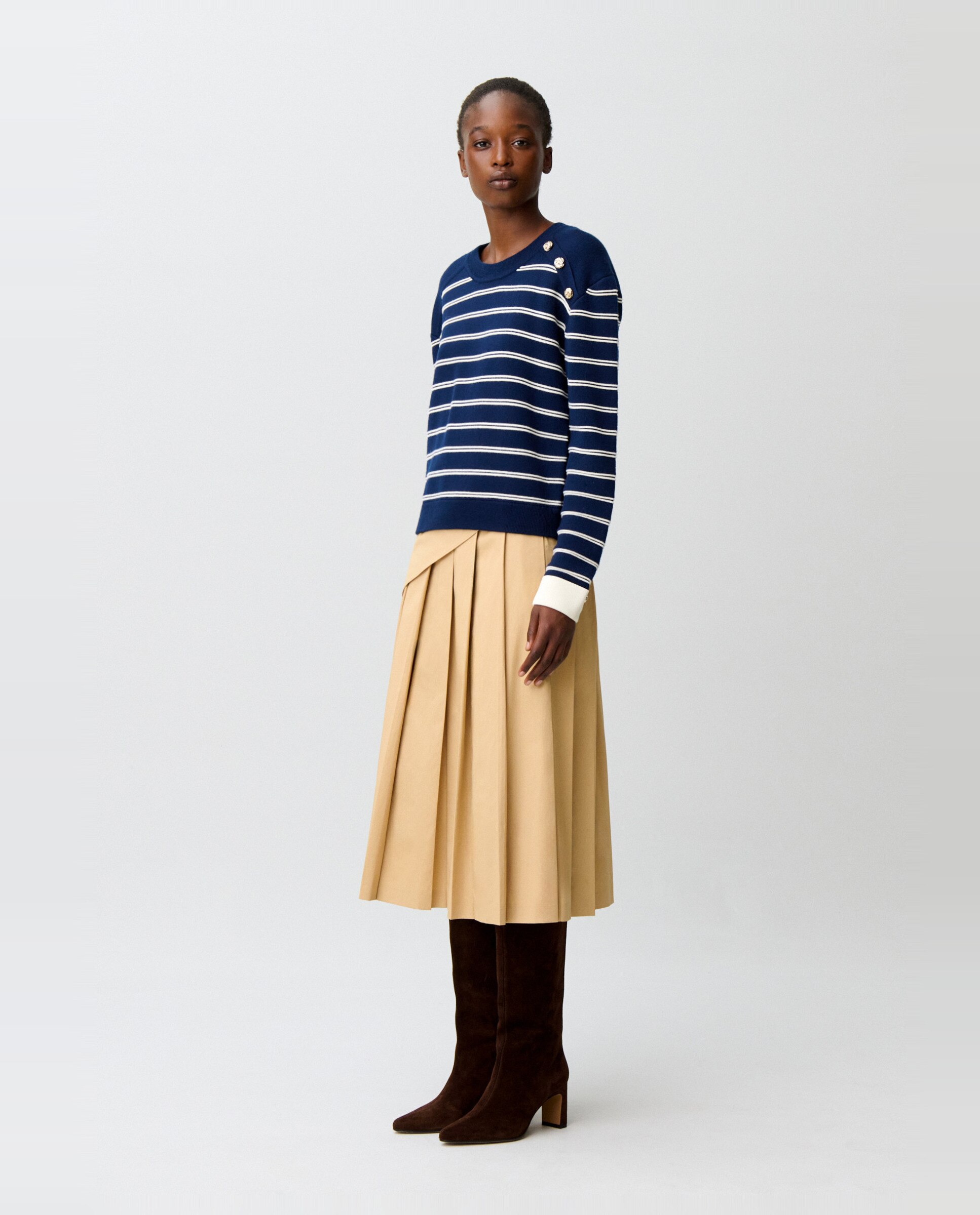Jersey de mujer marinero de lana con botones dorados - Claudie Pierlot - Multicolor Multicolor-3