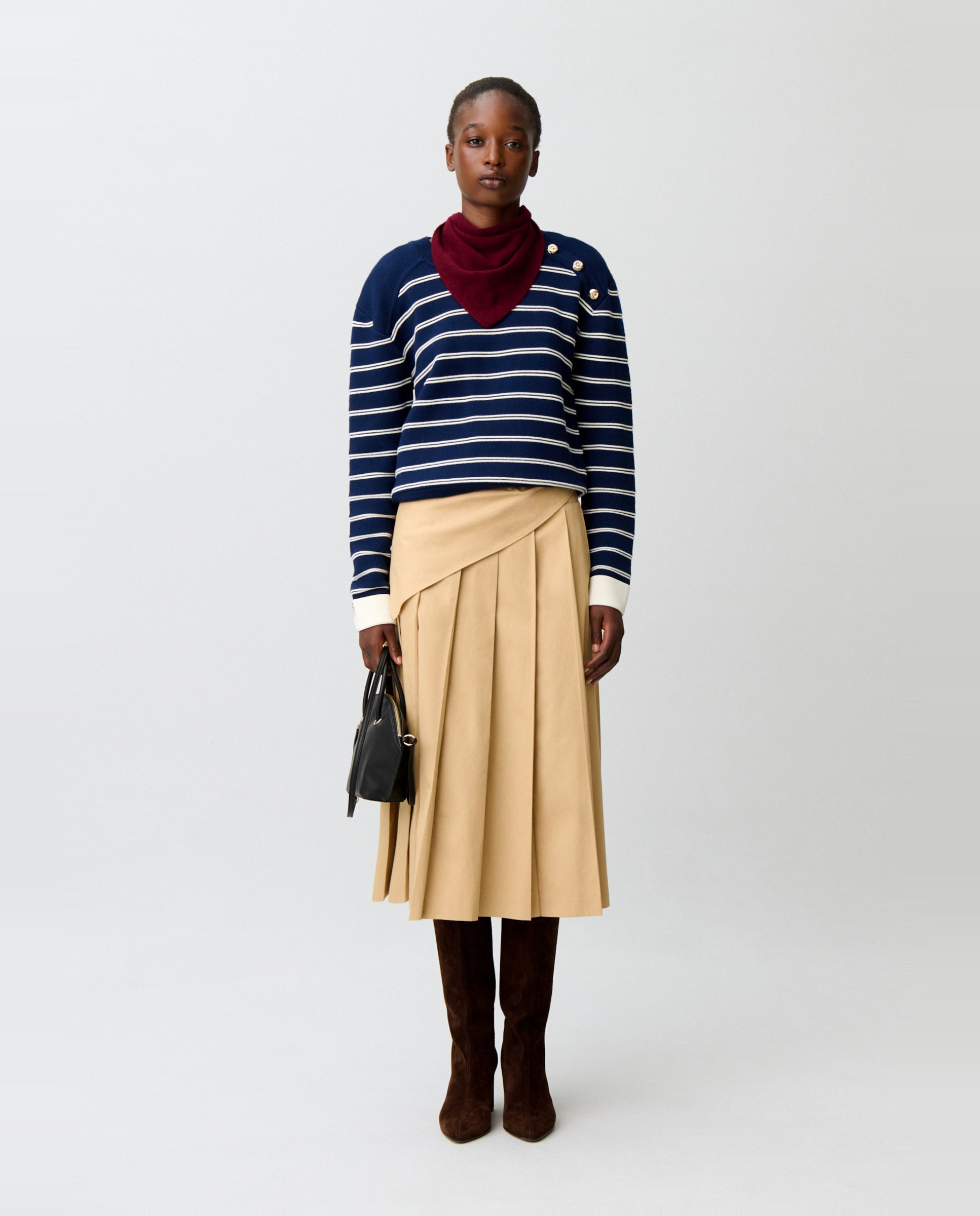 Jersey de mujer marinero de lana con botones dorados - Claudie Pierlot - Multicolor Multicolor-4