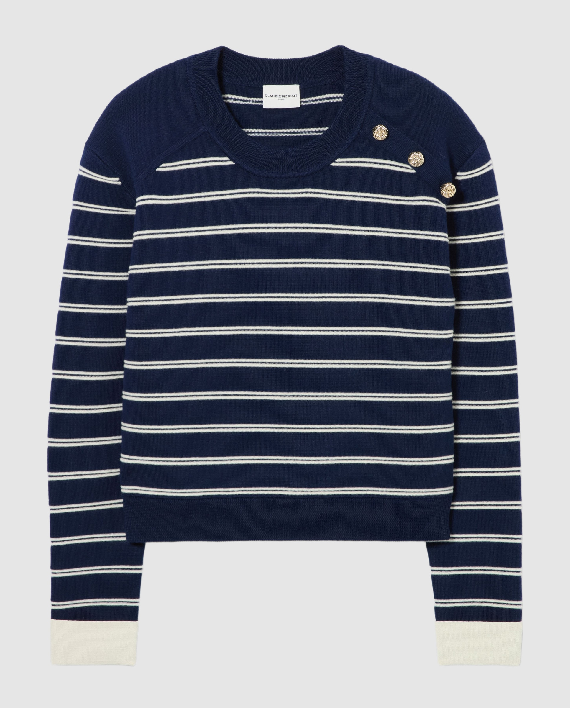 Jersey de mujer marinero de lana con botones dorados - Claudie Pierlot - Multicolor Multicolor-6