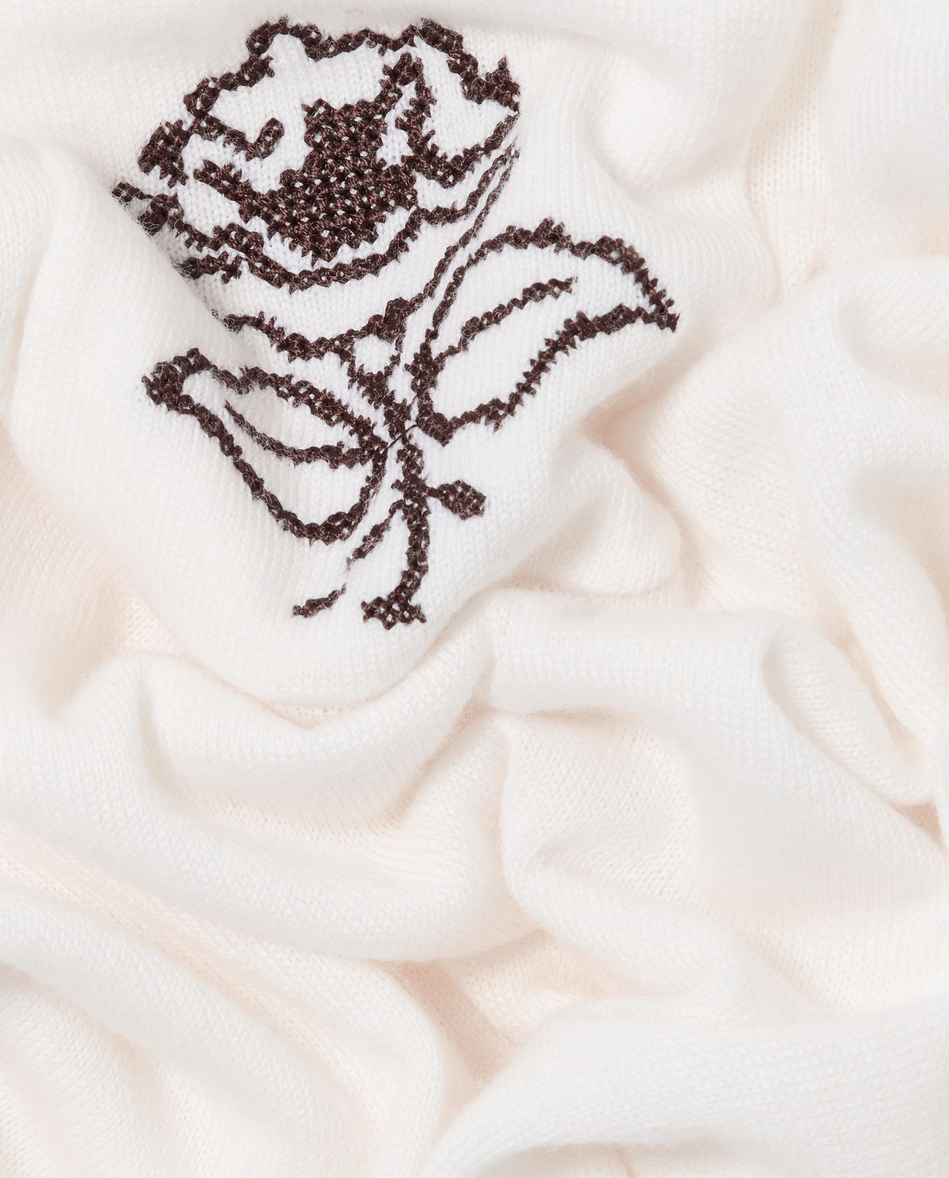 Jersey de punto de mujer con cuello doble y bordado floral - Claudie Pierlot - Blanco Blanco-7