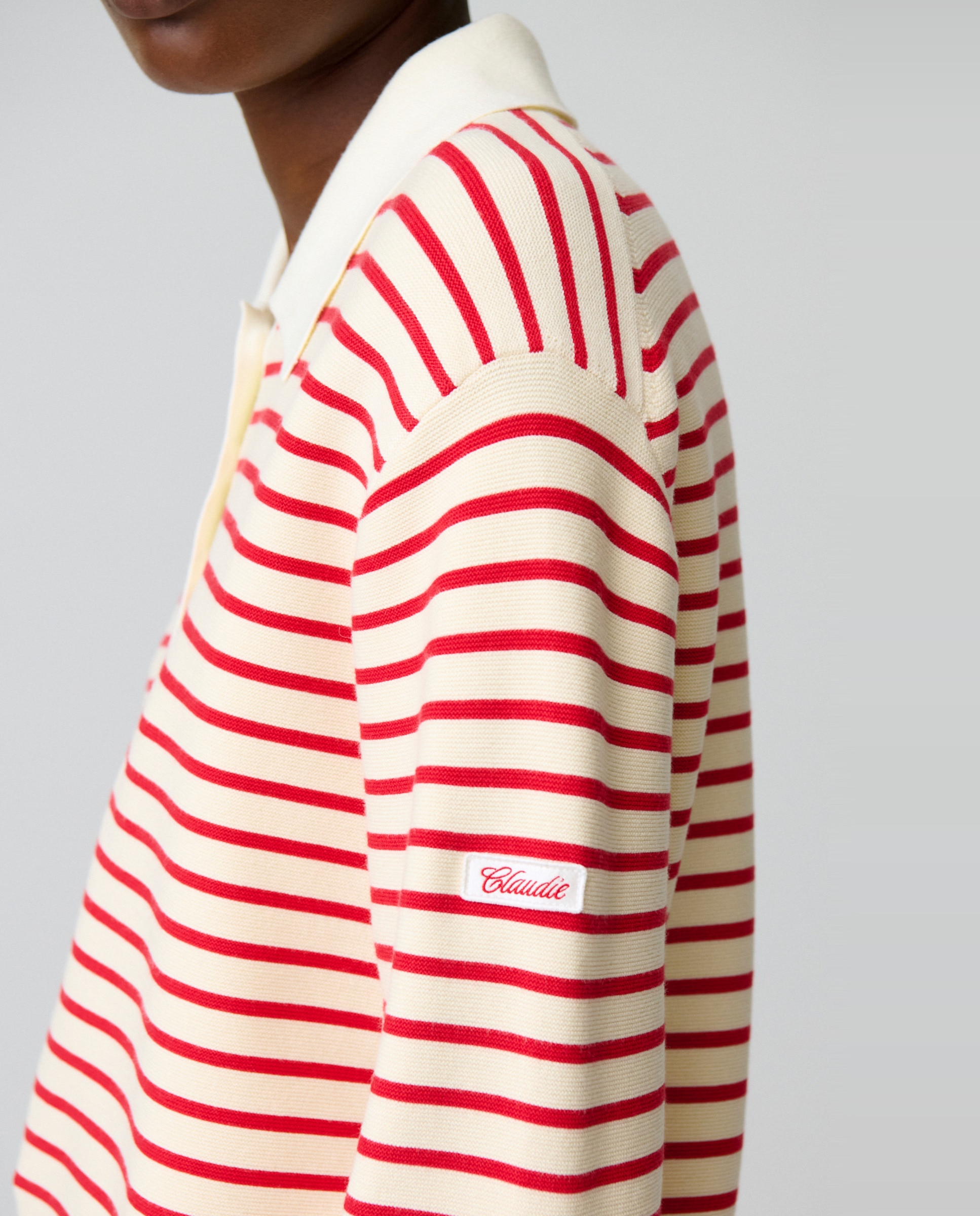 Jersey de punto de mujer con cuello polo, a rayas y manga larga - Claudie Pierlot - Multicolor Multicolor-5