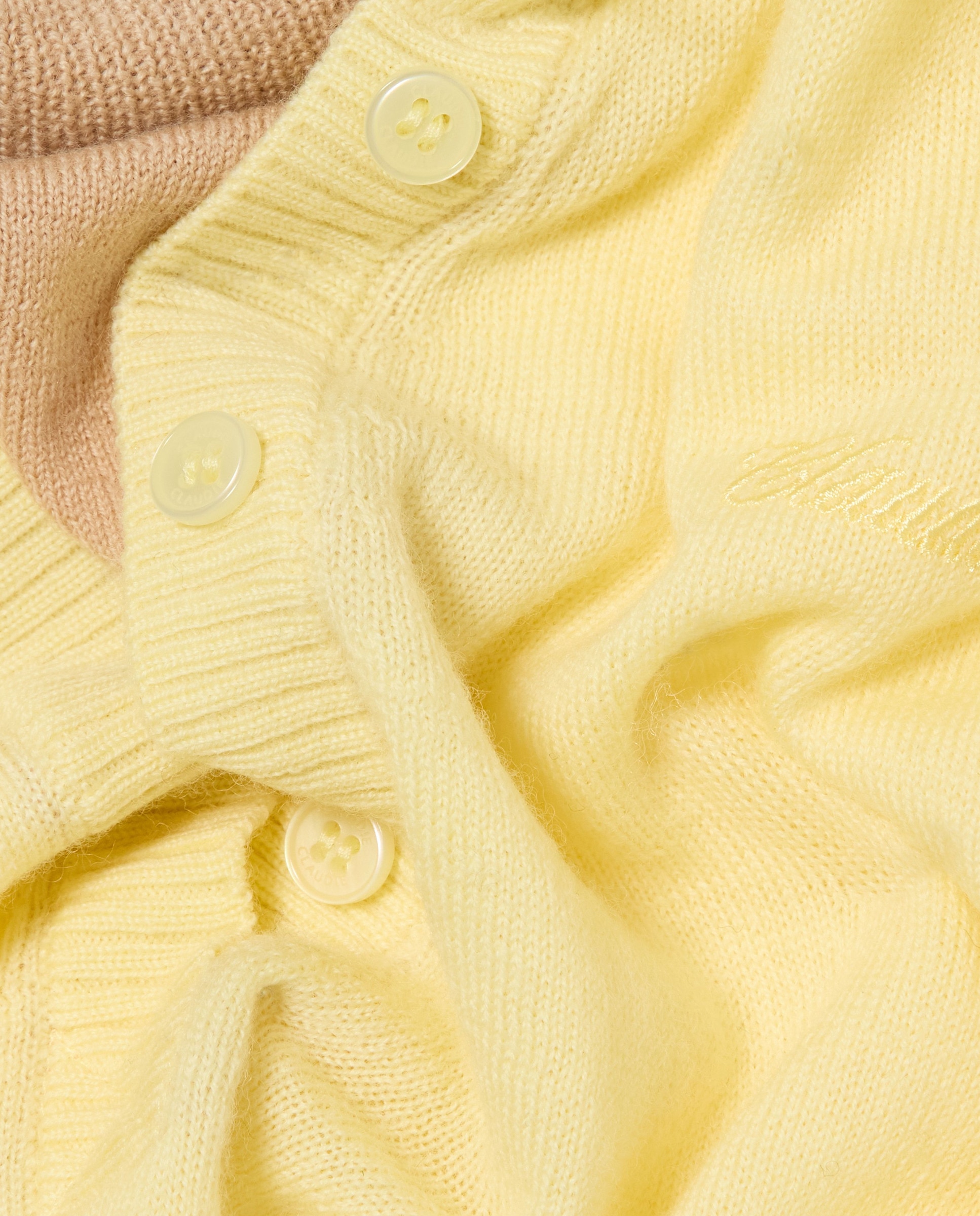 Jersey de punto de mujer 100% lana con triple cuello superpuesto en contraste - Claudie Pierlot - Amarillo Amarillo-7