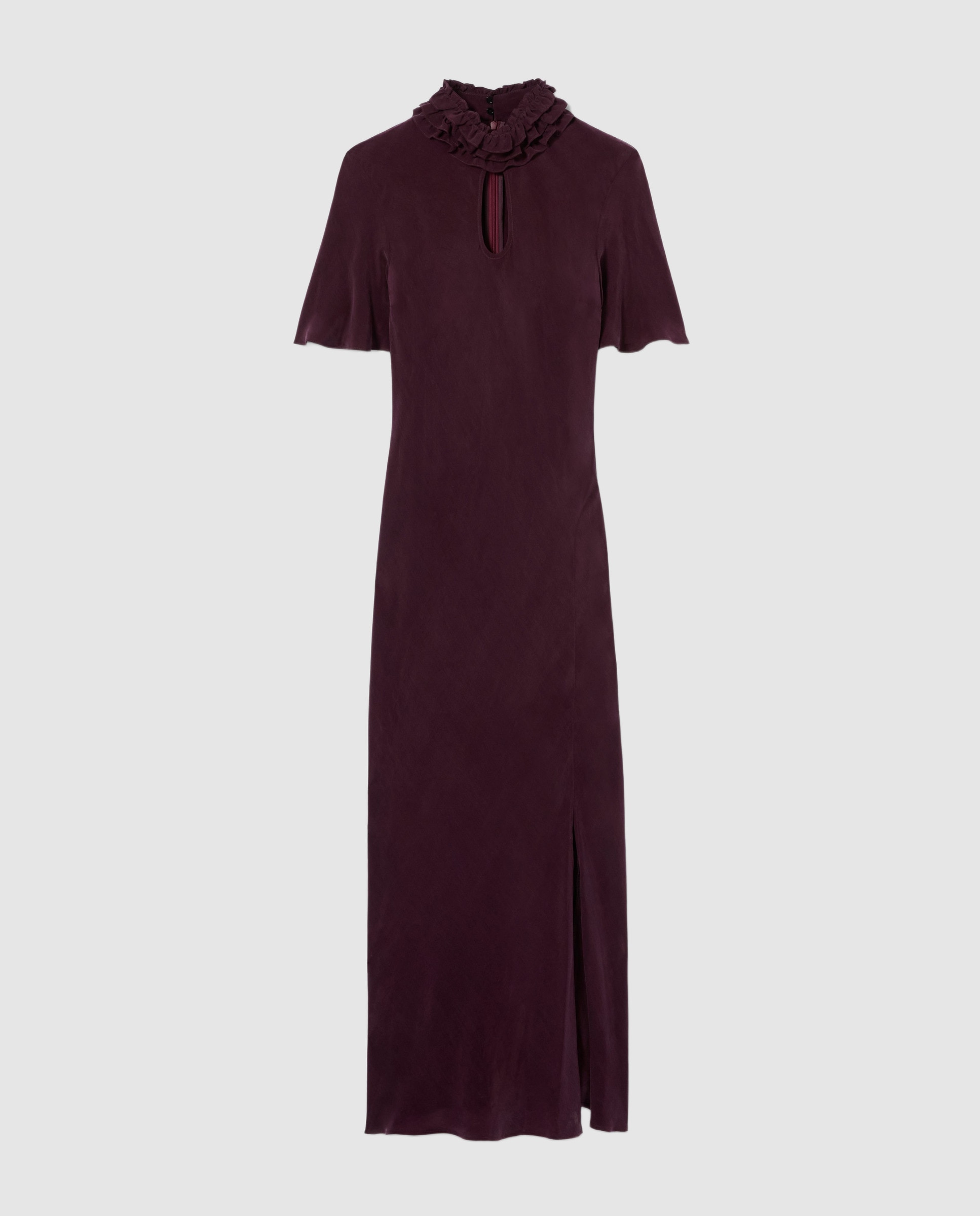 Vestido midi fluido con efecto piel de melocotón - Claudie Pierlot - Morado Morado-6