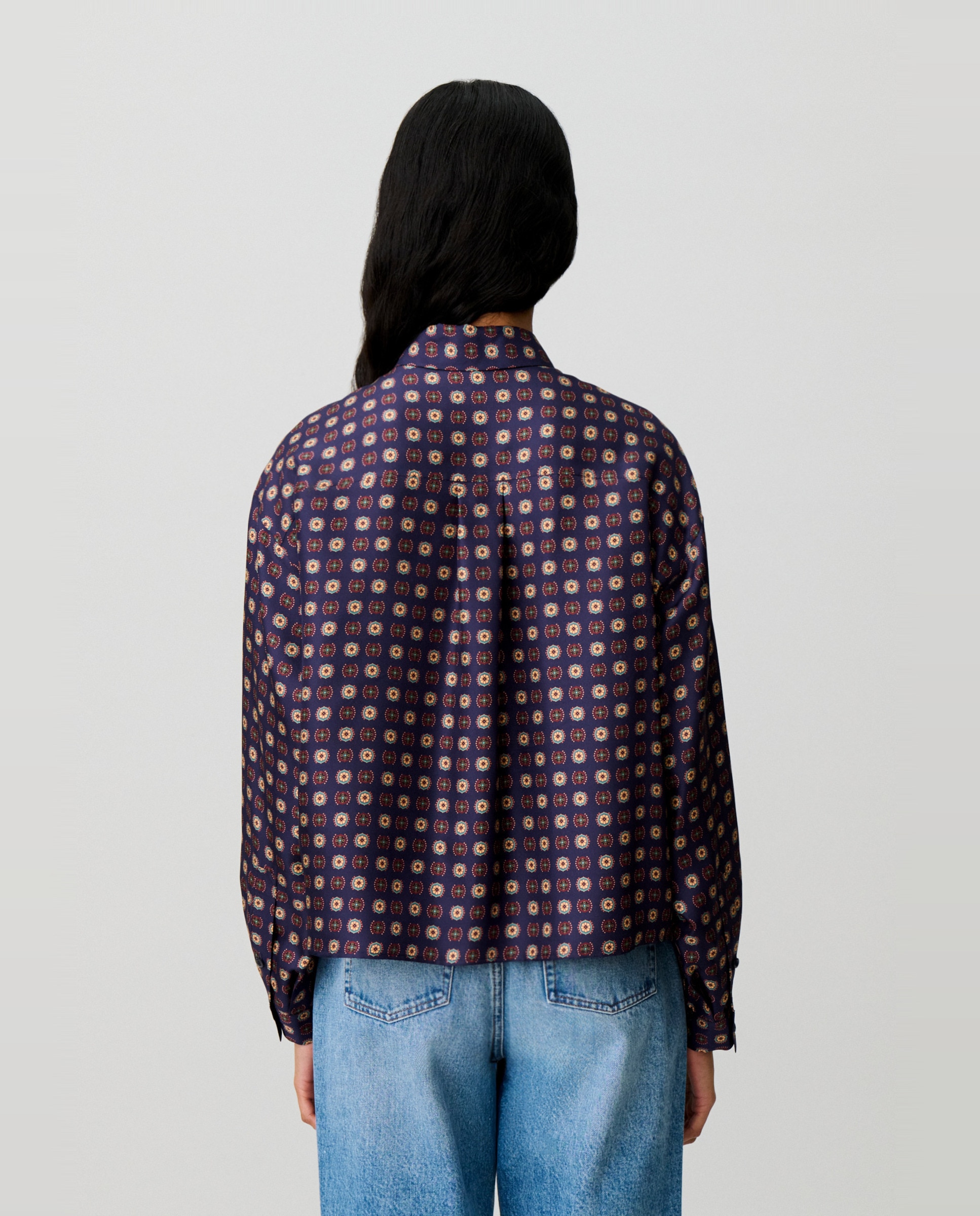 Camisa de mujer estampada de seda boxy - Claudie Pierlot - Marino Marino-2