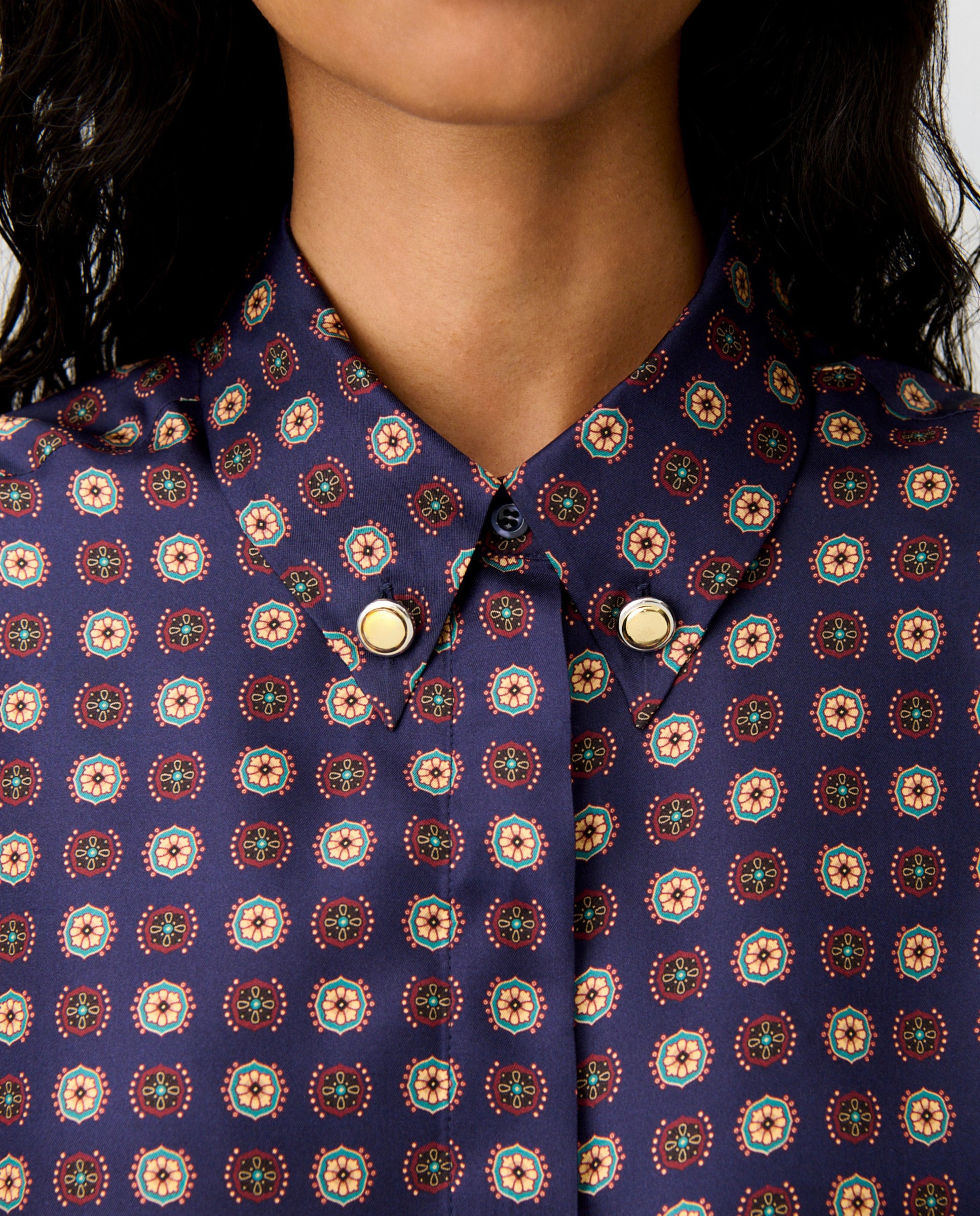 Camisa de mujer estampada de seda boxy - Claudie Pierlot - Marino Marino-5