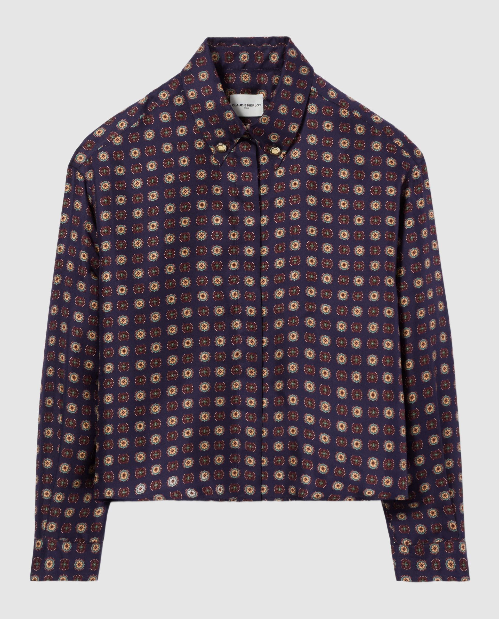 Camisa de mujer estampada de seda boxy - Claudie Pierlot - Marino Marino-6