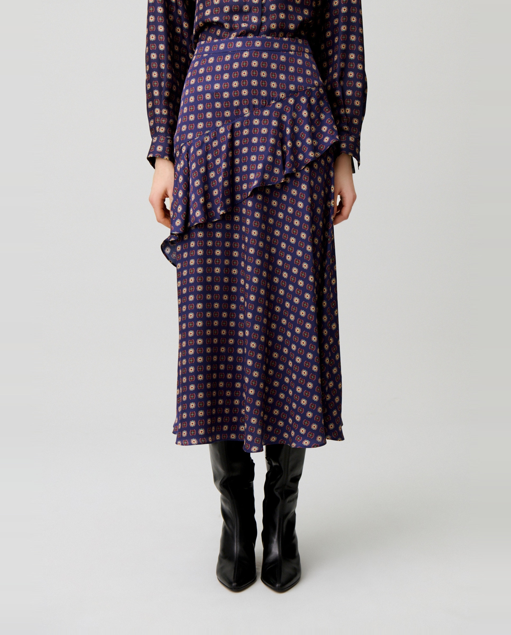 Falda midi estampada acampanada - Claudie Pierlot - Marino Marino-2
