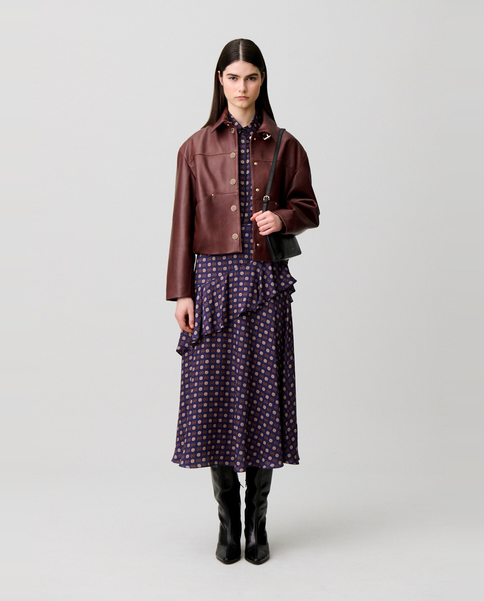 Falda midi estampada acampanada - Claudie Pierlot - Marino Marino-4
