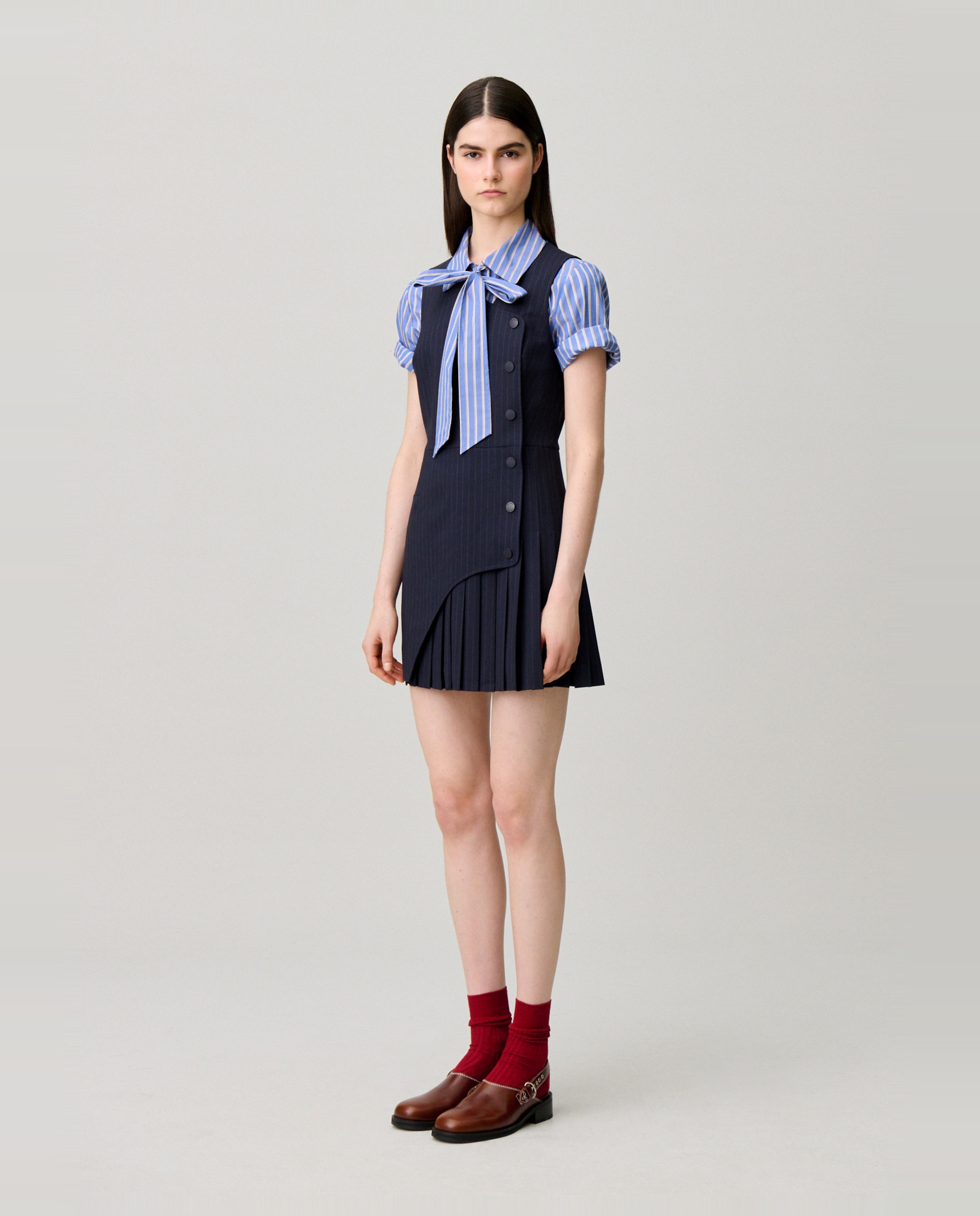 Vestido corto sin mangas con detalle plisado - Claudie Pierlot - Multicolor Multicolor-2