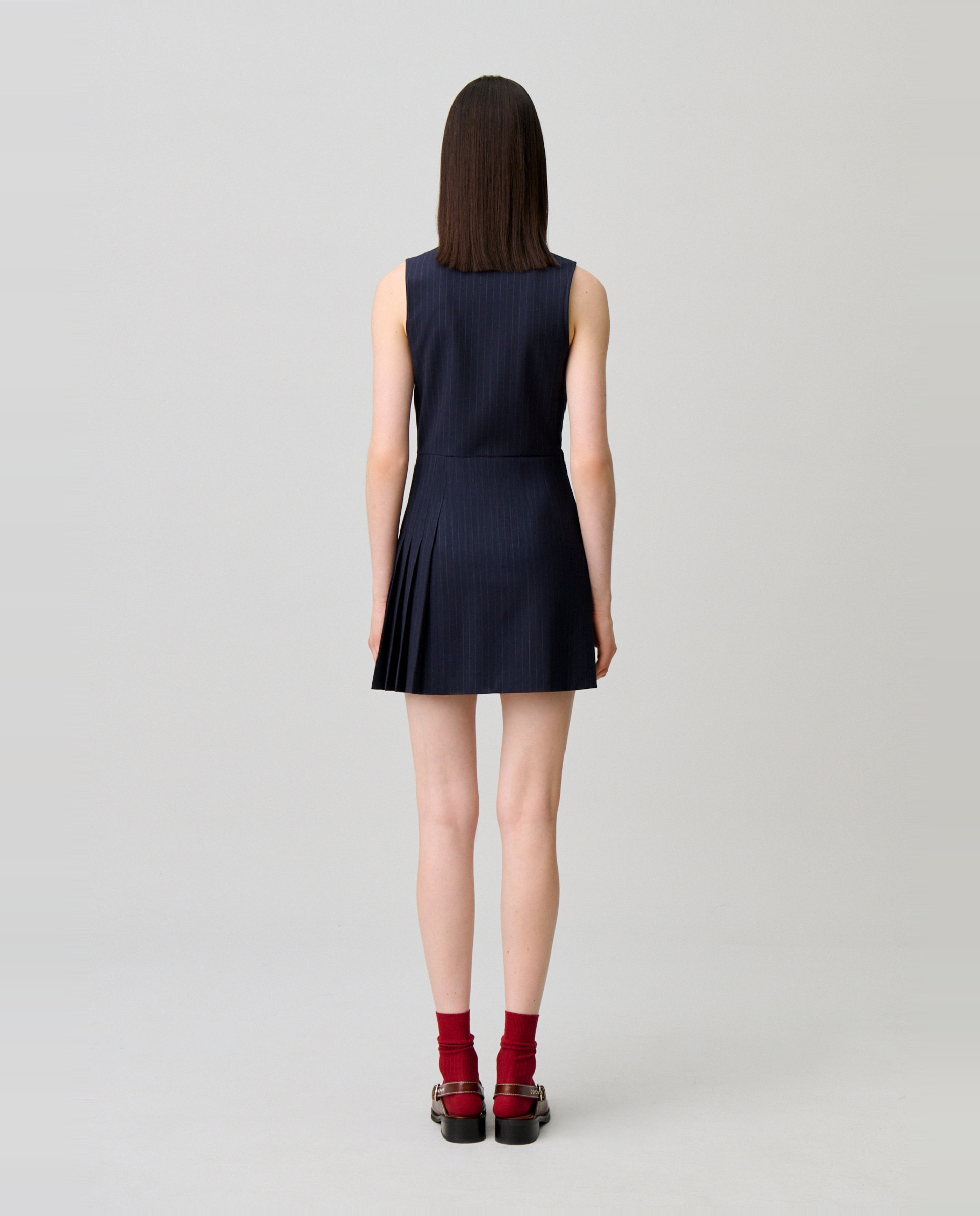 Vestido corto sin mangas con detalle plisado - Claudie Pierlot - Multicolor Multicolor-3