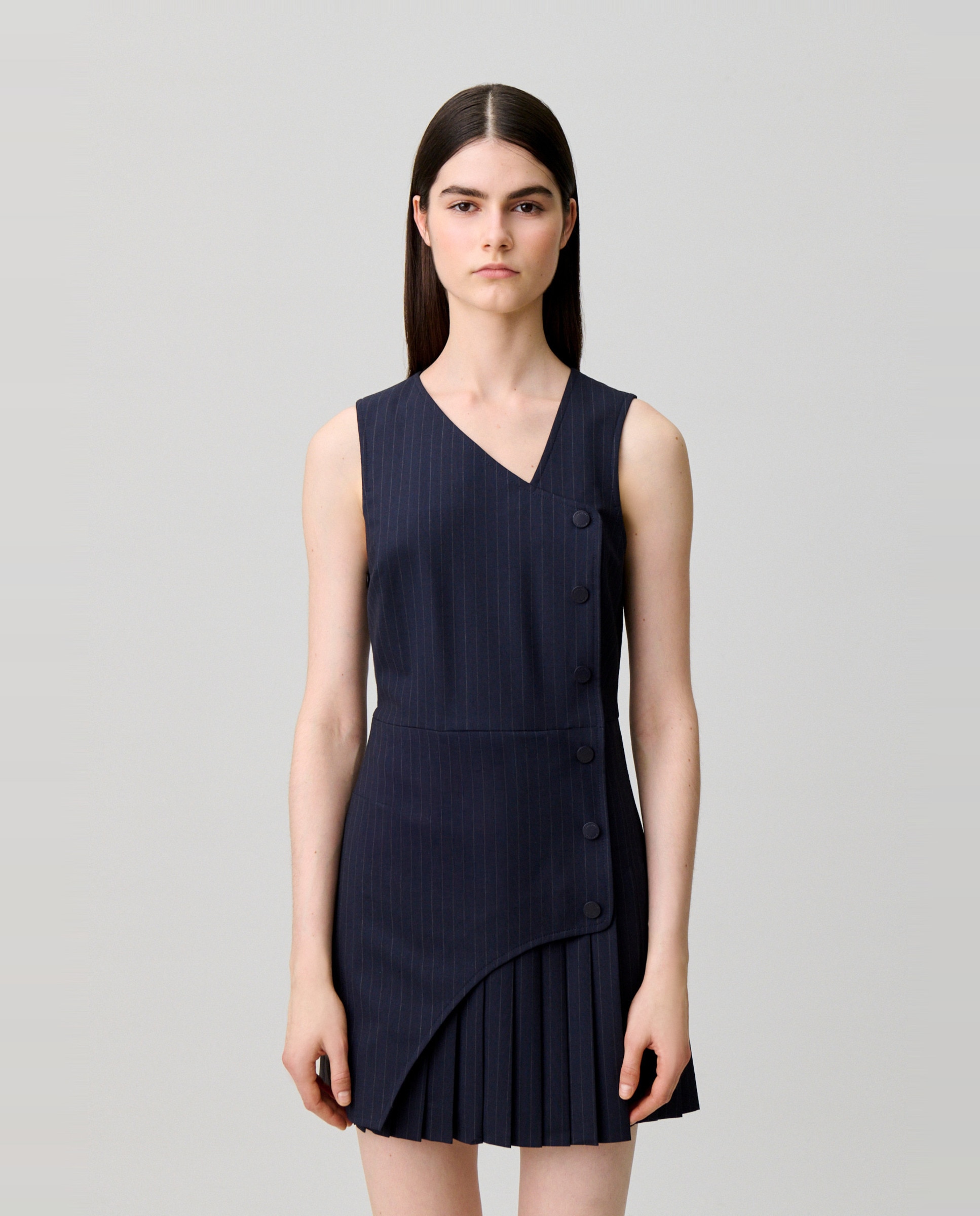 Vestido corto sin mangas con detalle plisado - Claudie Pierlot - Multicolor Multicolor-4