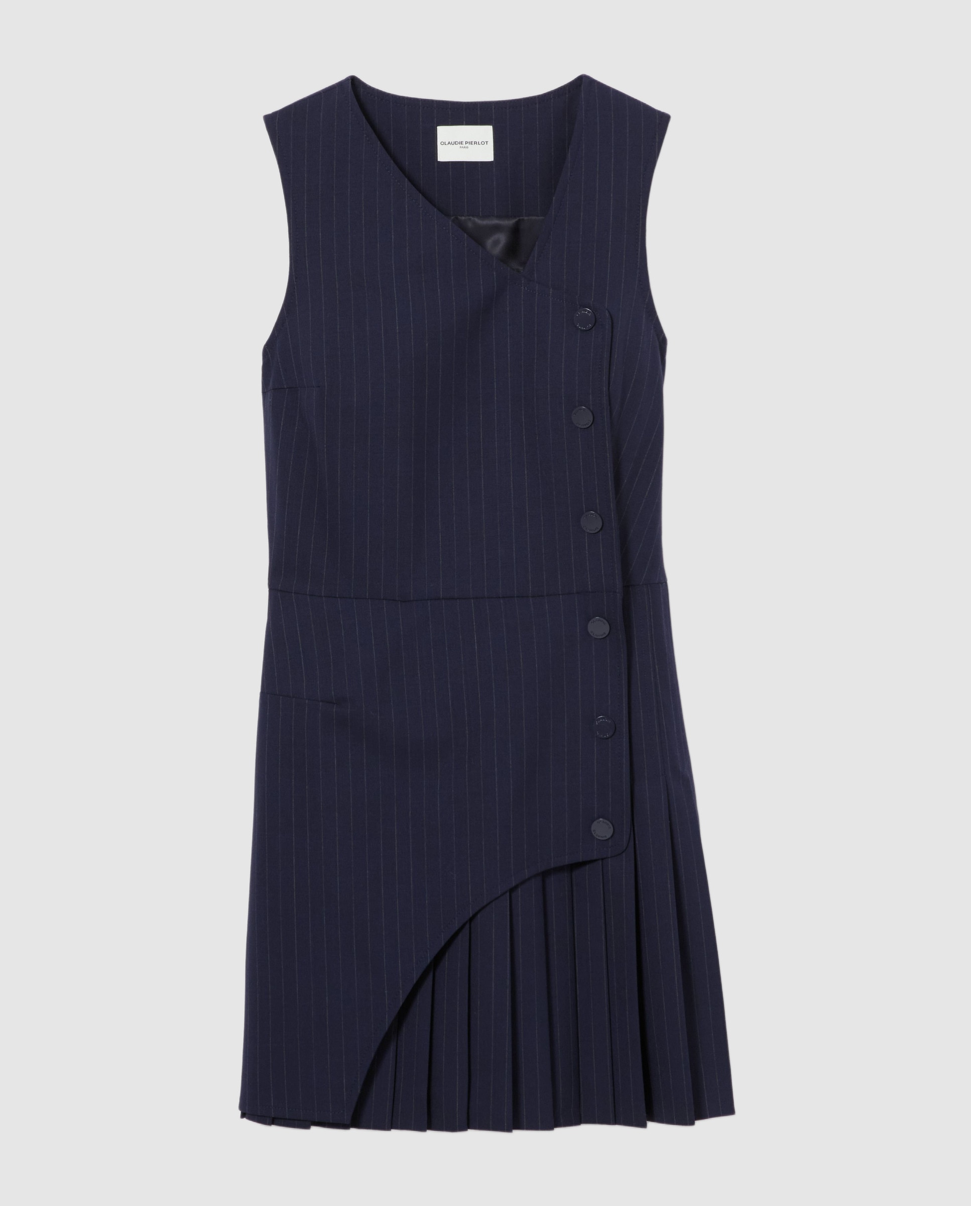 Vestido corto sin mangas con detalle plisado - Claudie Pierlot - Multicolor Multicolor-6