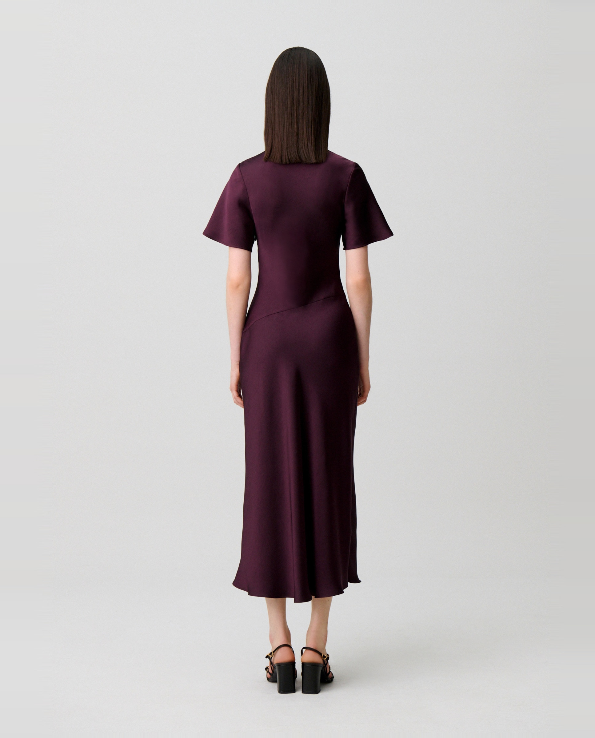 Vestido midi fluido cuello victoriano - Claudie Pierlot - Morado Morado-3
