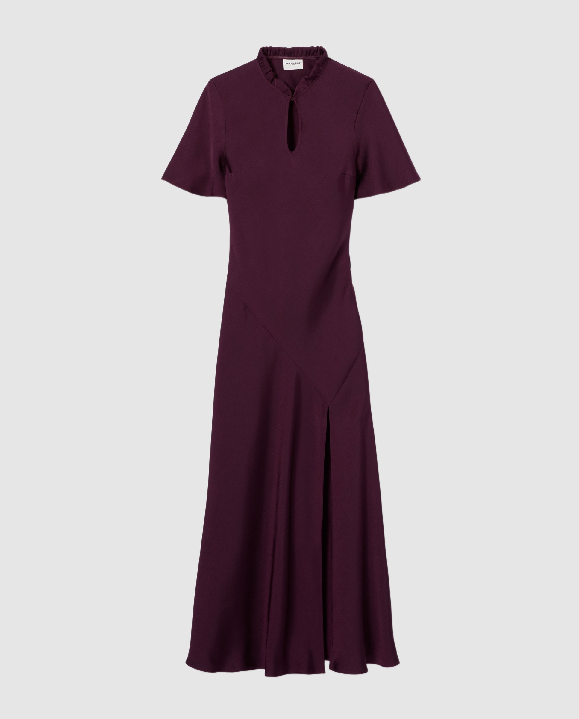 Vestido midi fluido cuello victoriano - Claudie Pierlot - Morado Morado-6