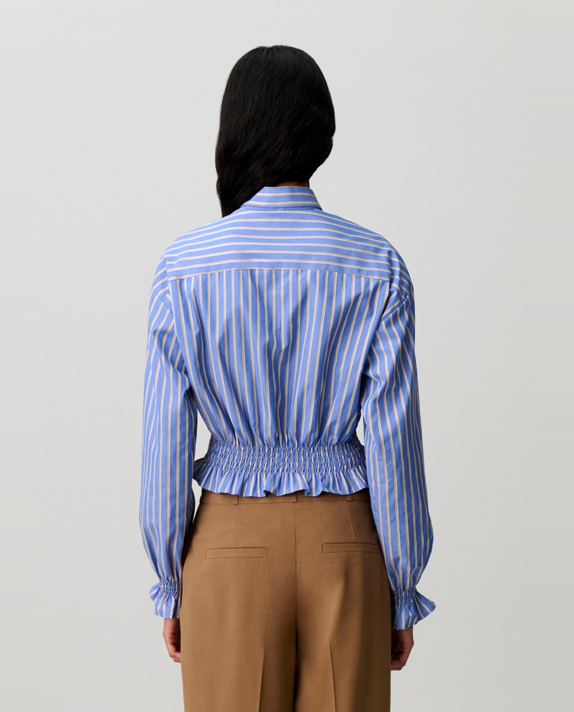 Top de mujer popelín a rayas manga larga con cuello lazada - Claudie Pierlot - Multicolor Multicolor-2