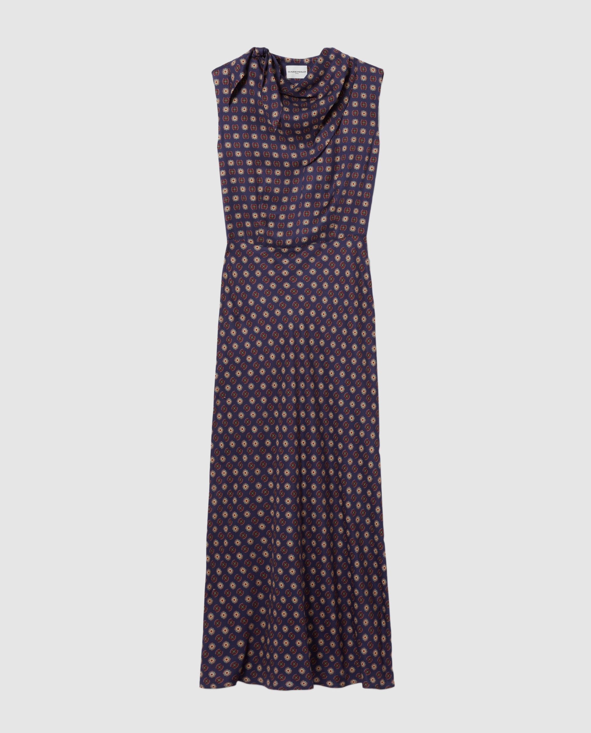 Vestido midi fluido cuello pañuelo - Claudie Pierlot - Marino Marino-5