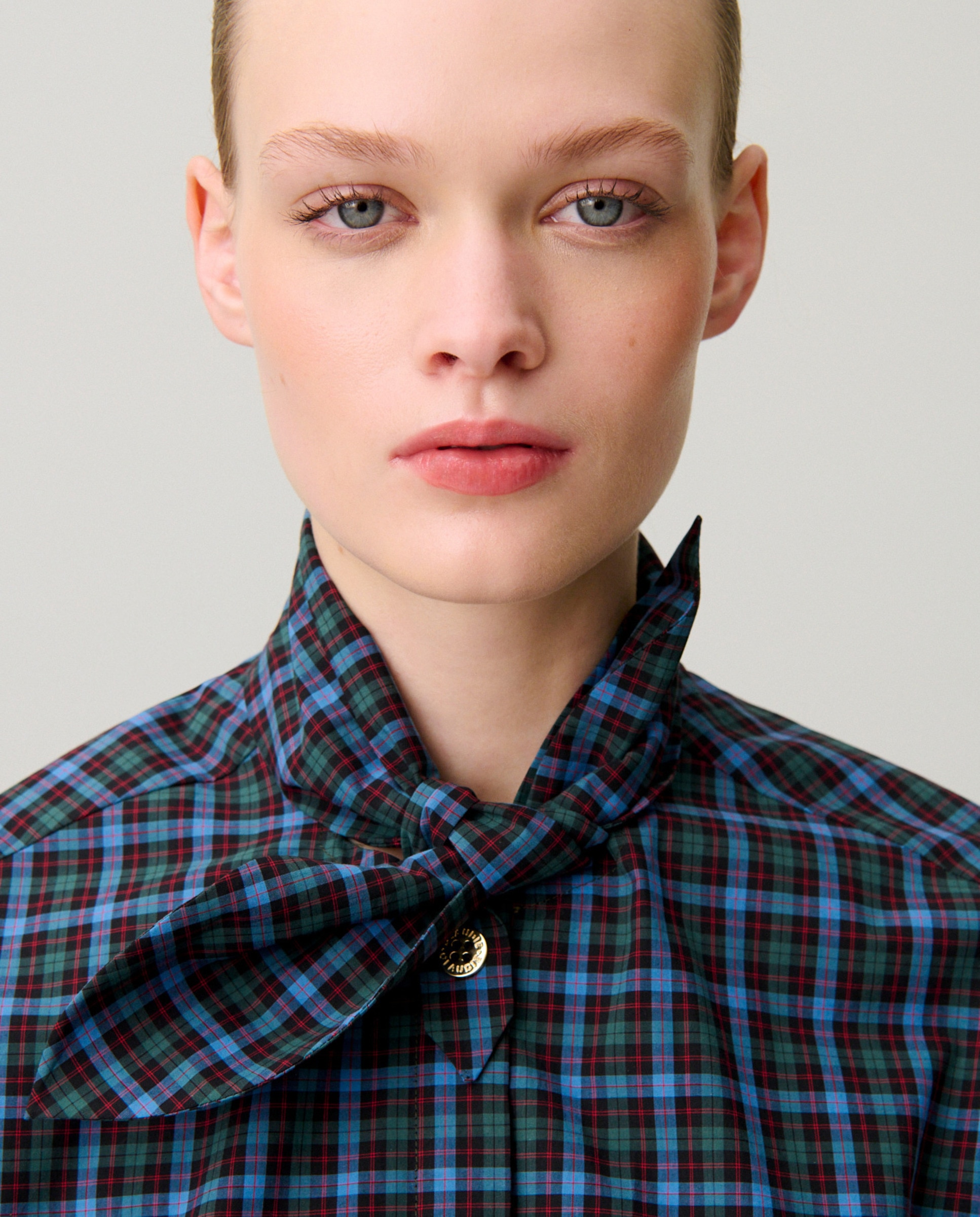 Camisa de popelín de mujer cuello fular manga larga - Claudie Pierlot - Multicolor Multicolor-5