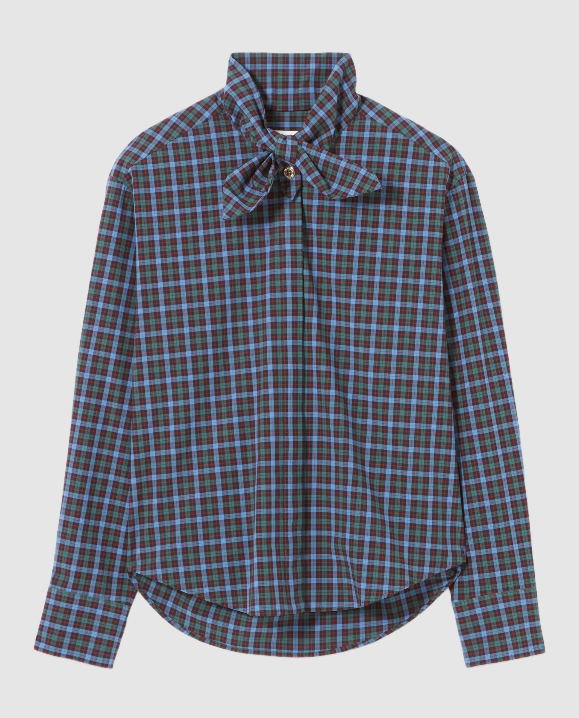 Camisa de popelín de mujer cuello fular manga larga - Claudie Pierlot - Multicolor Multicolor-6