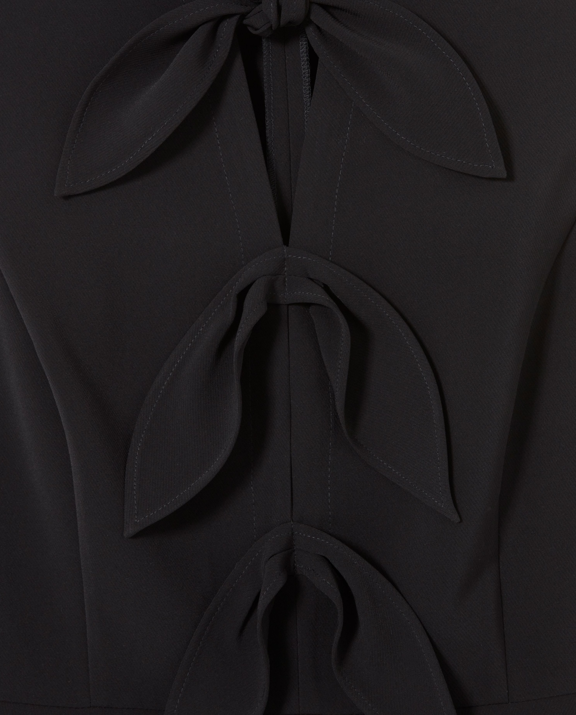 Vestido corto con cuello lazada y corte patinadora - Claudie Pierlot - Negro Negro-6