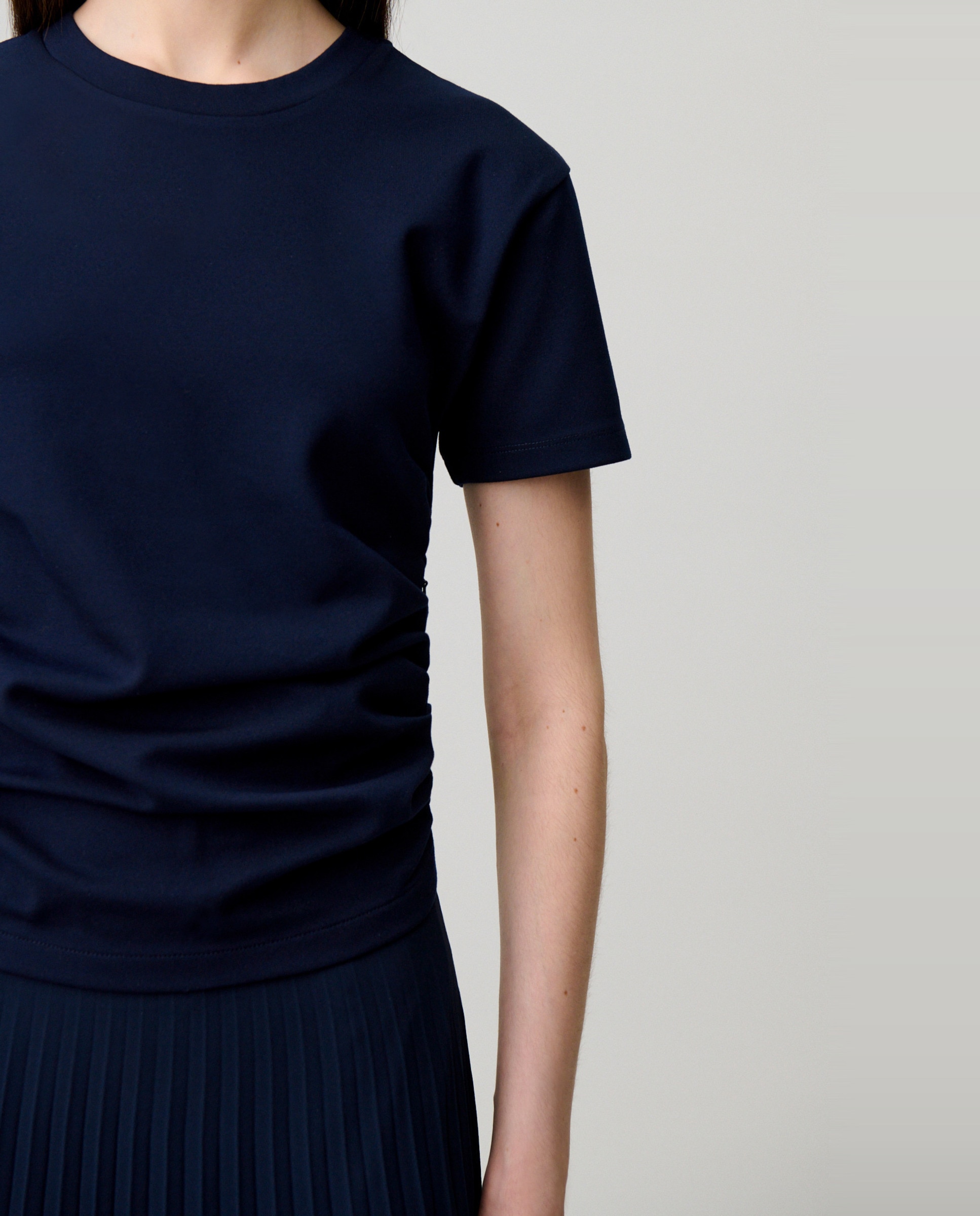 Vestido midi bimateria efecto trampantojo - Claudie Pierlot - Azul marino Azul marino-6