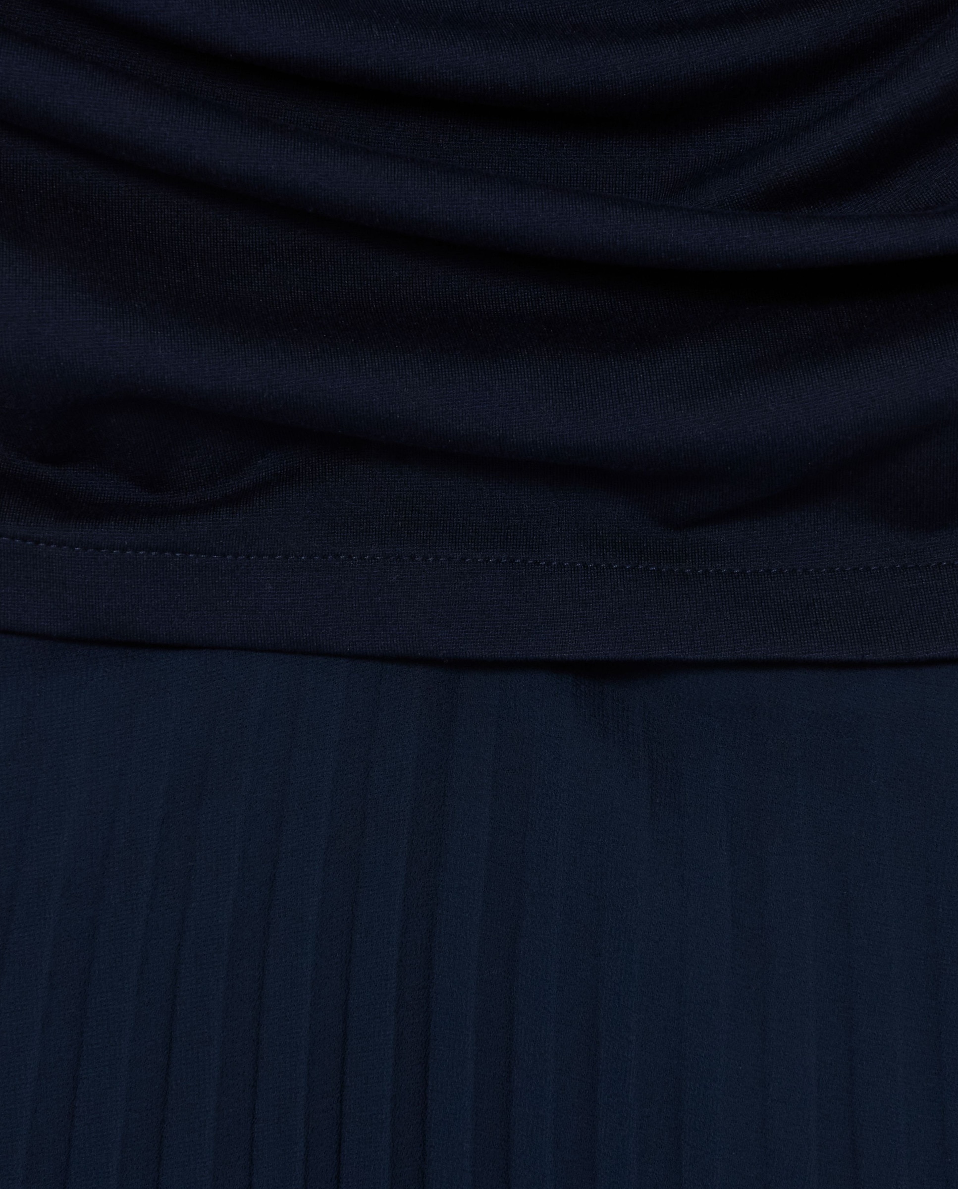 Vestido midi bimateria efecto trampantojo - Claudie Pierlot - Azul marino Azul marino-7