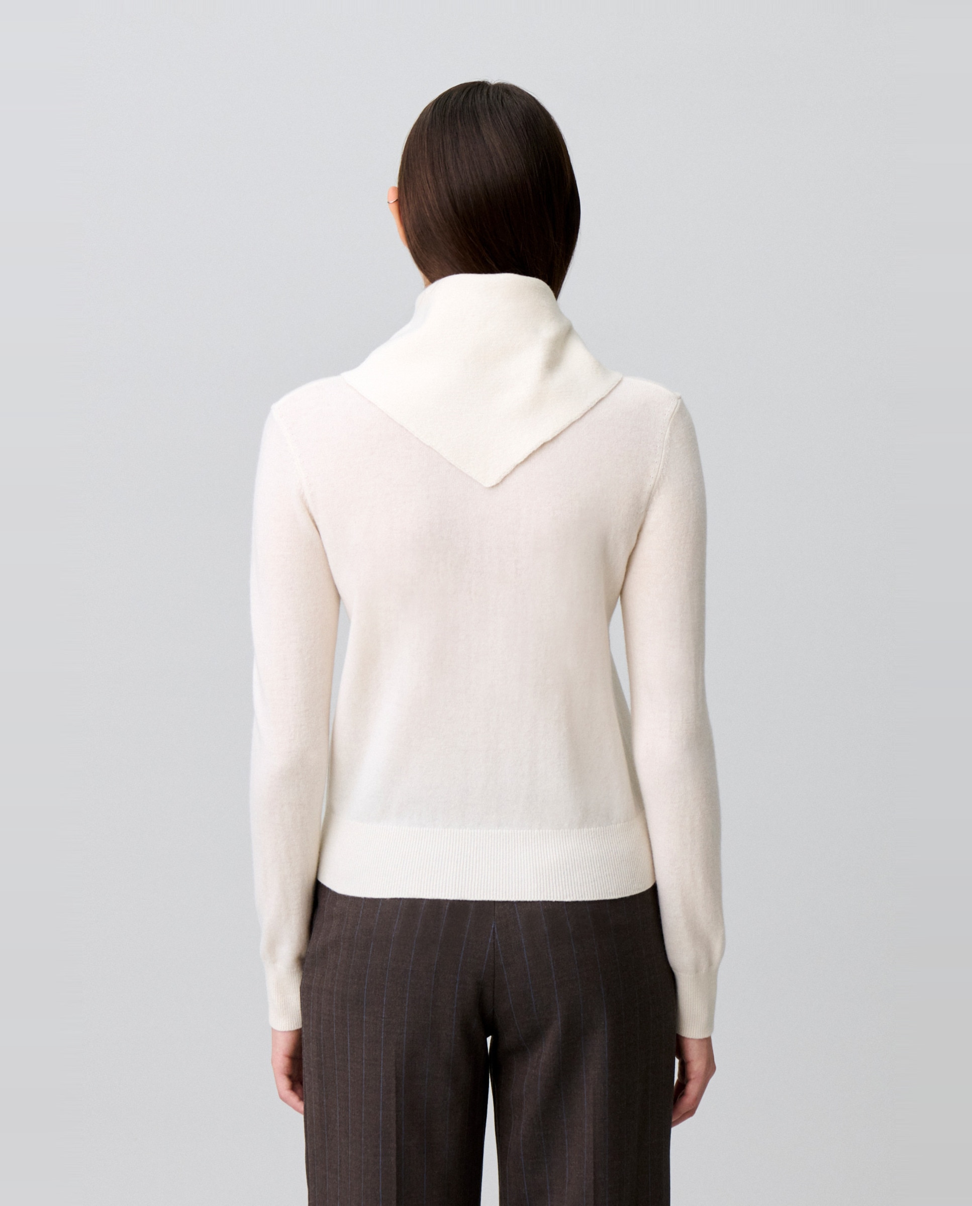 Jersey de punto de mujer con fular y joya extraíbles - Claudie Pierlot - Blanco Blanco-2
