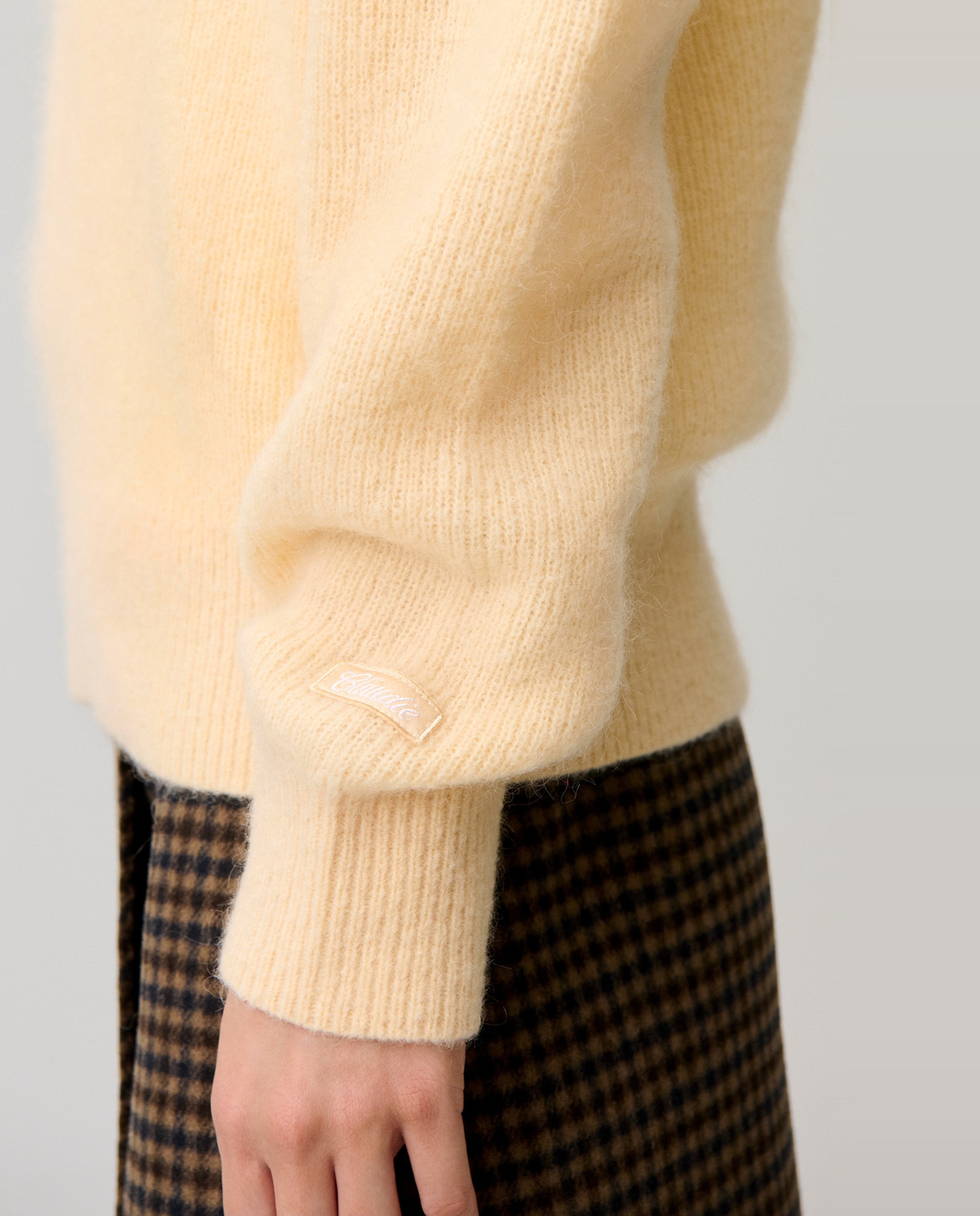 Jersey de punto de mujer de pelo con cuello camisero - Claudie Pierlot - Amarillo Amarillo-5