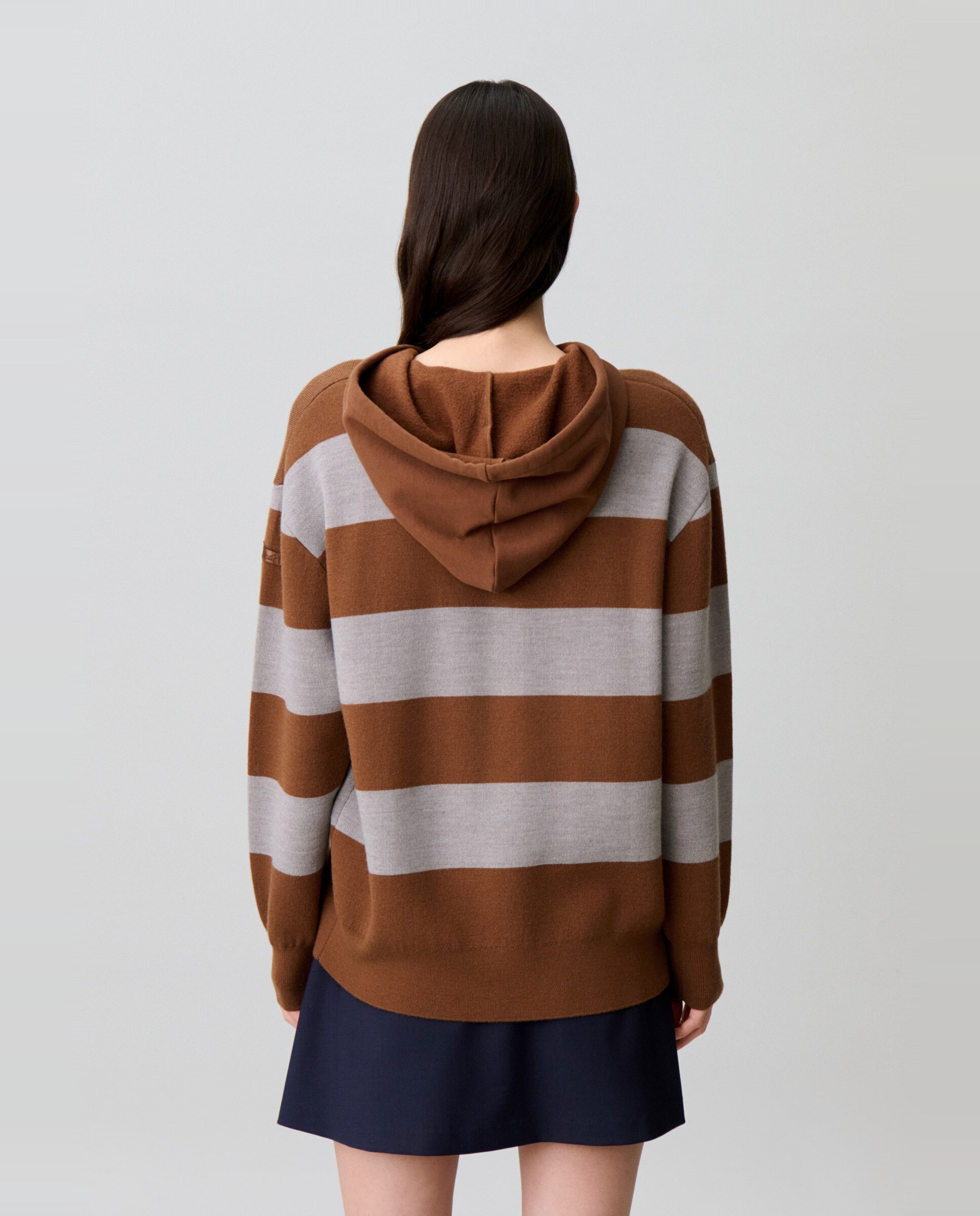 Jersey de punto de mujer ancho a rayas con capucha - Claudie Pierlot - Multicolor Multicolor-2