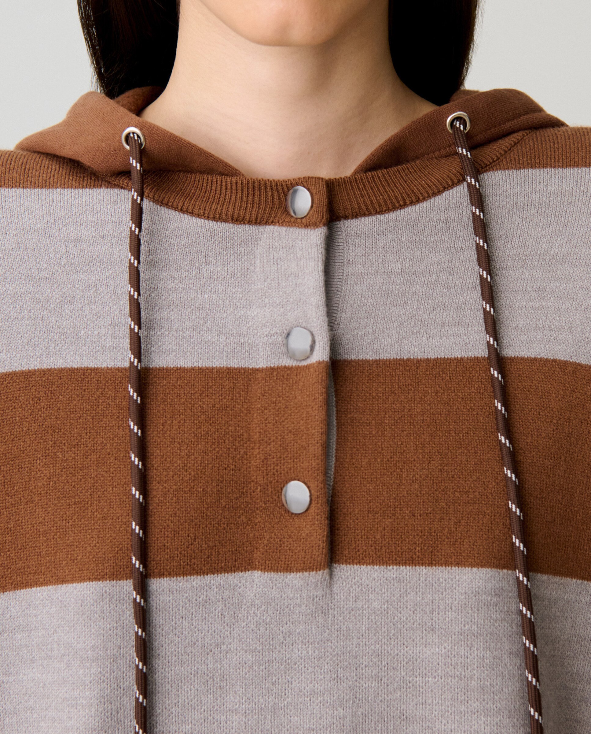 Jersey de punto de mujer ancho a rayas con capucha - Claudie Pierlot - Multicolor Multicolor-5