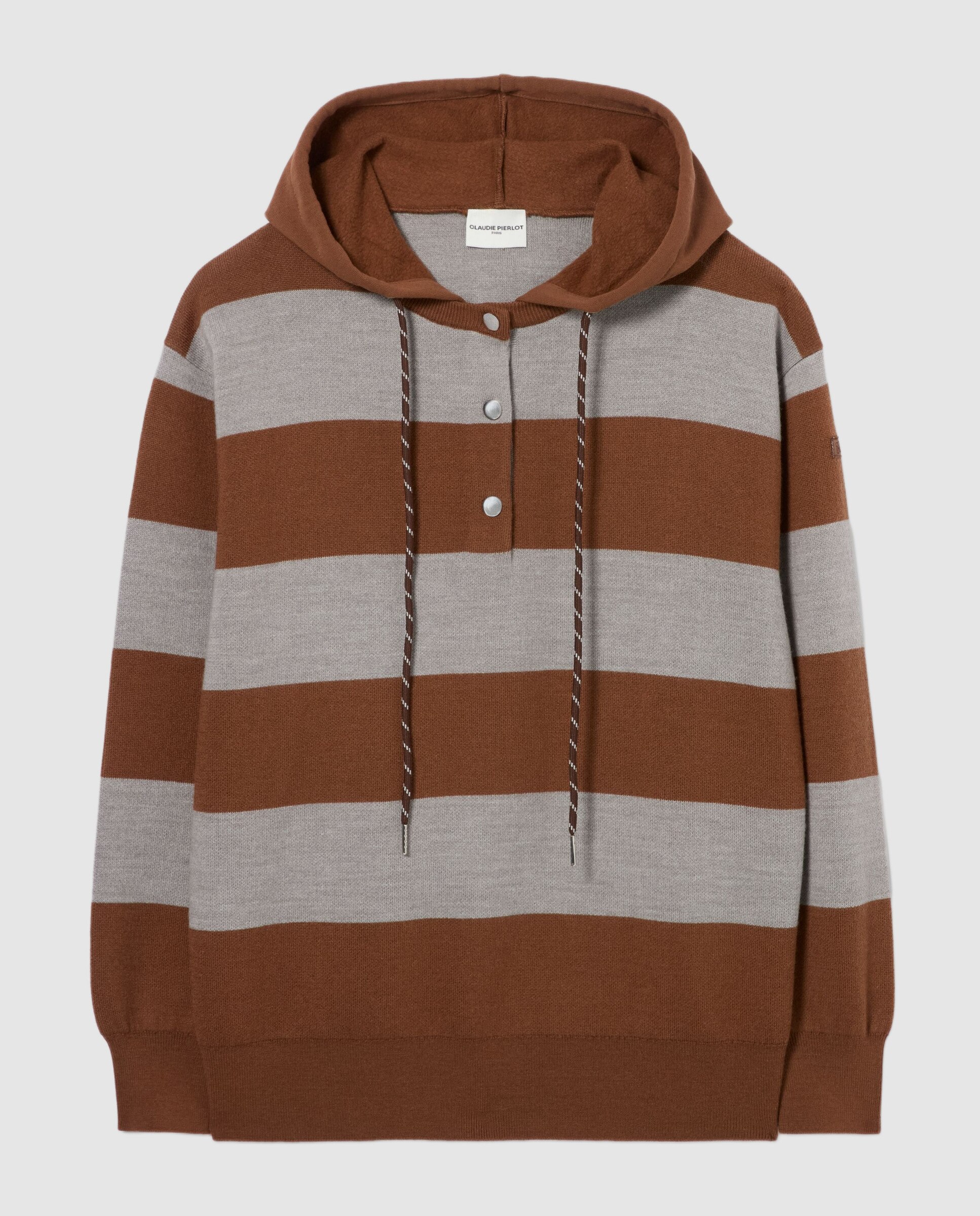 Jersey de punto de mujer ancho a rayas con capucha - Claudie Pierlot - Multicolor Multicolor-7